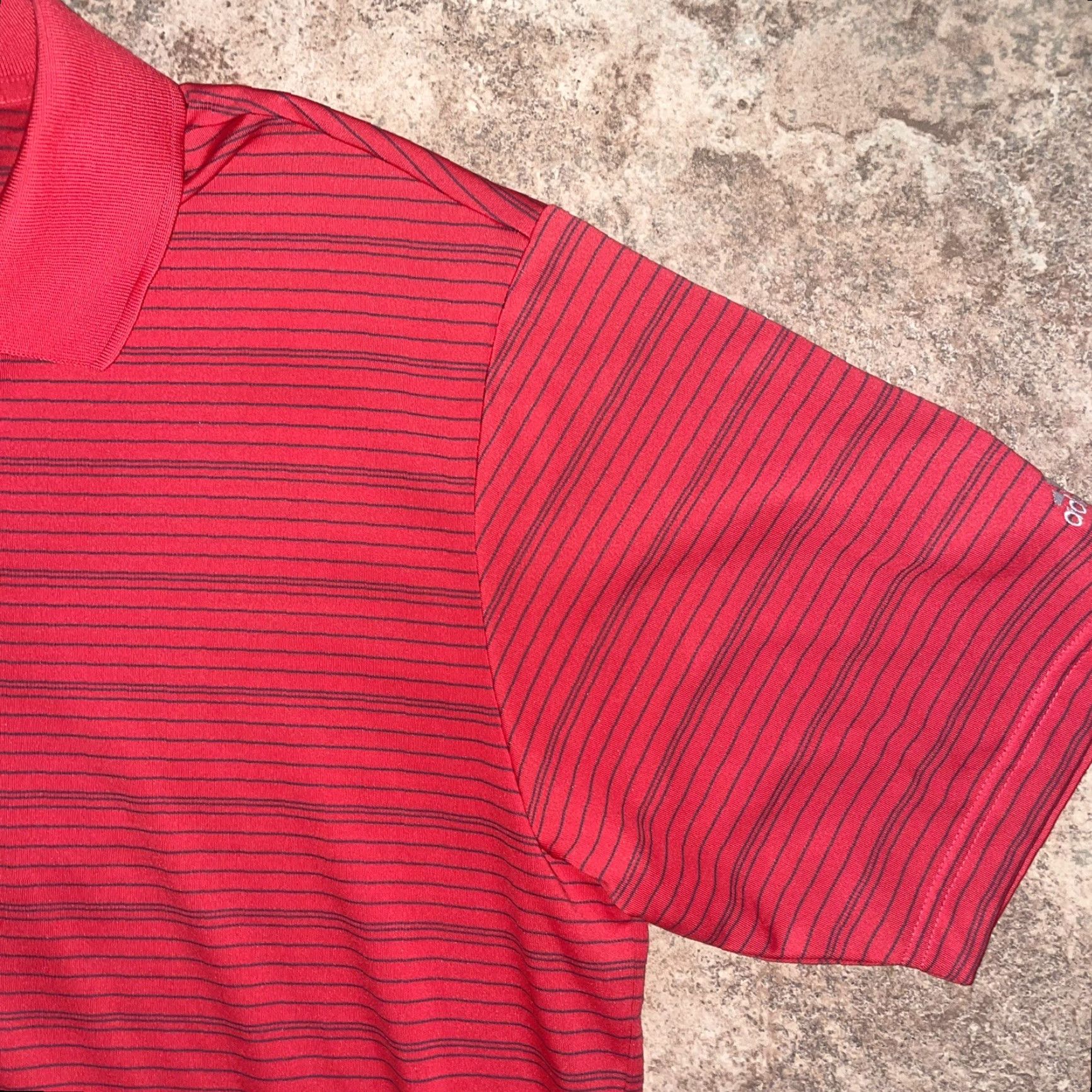 Adidas Adidas Golf Polo Shirt Men M Red Striped Performance Golf Apparel Size US M / EU 48-50 / 2 - 2 Thumbnail