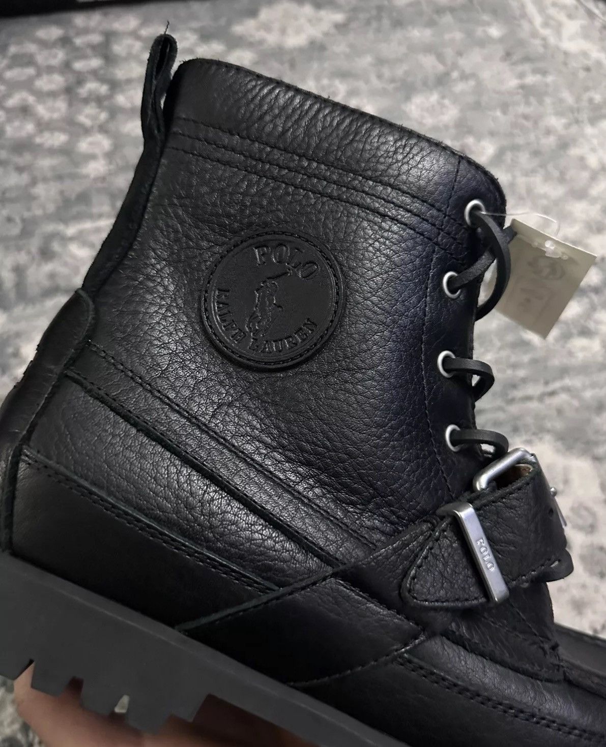 Polo Ralph Lauren Polo Ralph Lauren Men’s Ranger Tumbled Leather Black 9.5D Size US 9.5 / EU 42-43 - 8 Thumbnail