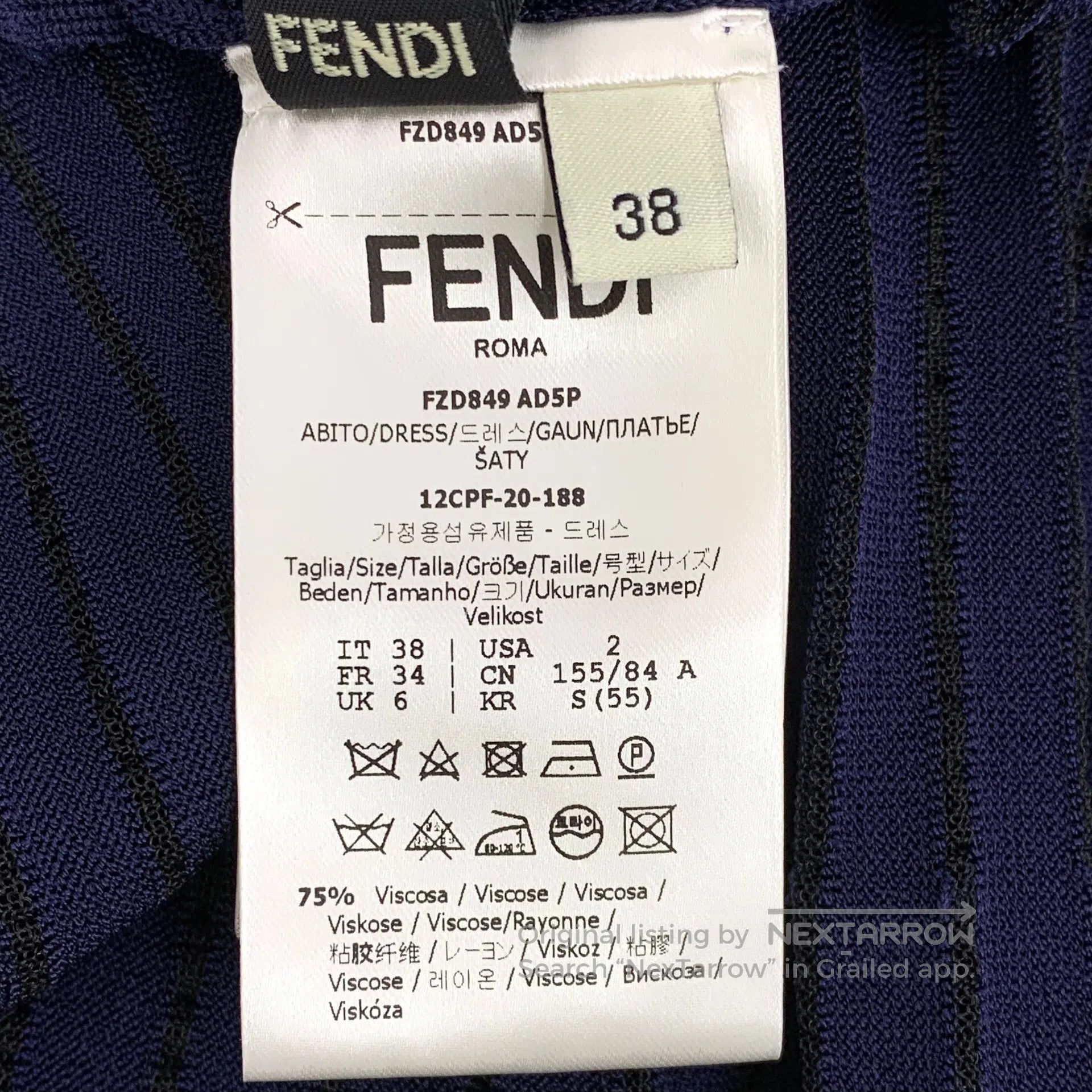 Fendi FENDI Dark Blue Collar Double Button Long Sleeve Knit Dres Size XS / US 0-2 / IT 36-38 - 6 Thumbnail