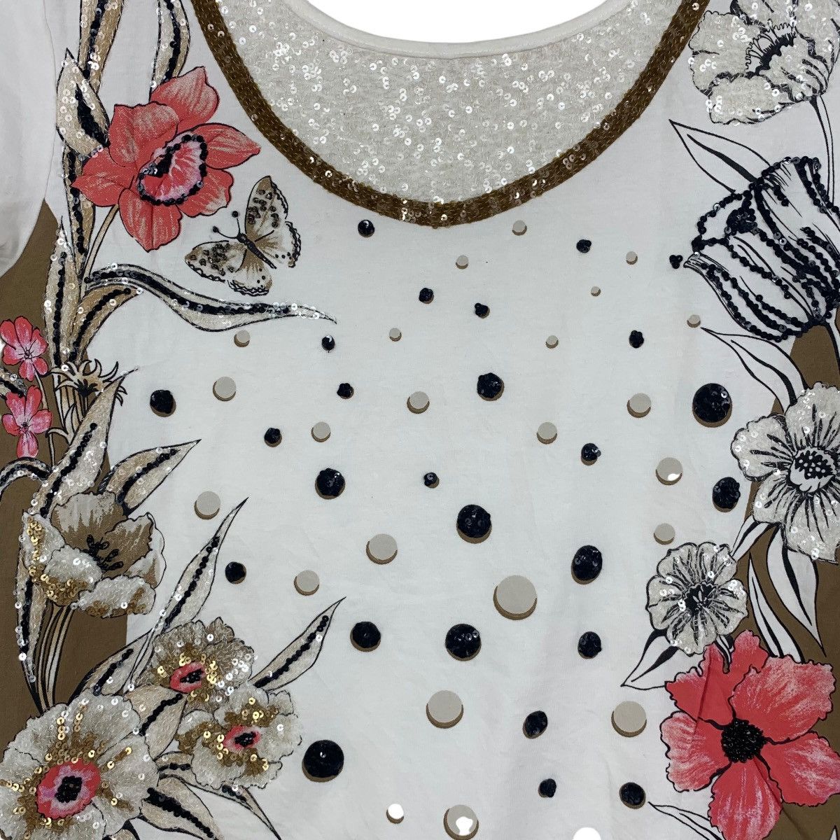 Vintage Vintage MARLY’S LAGNERINI Made In Italy Flower Tee Shirt Size S / US 4 / IT 40 - 3 Thumbnail