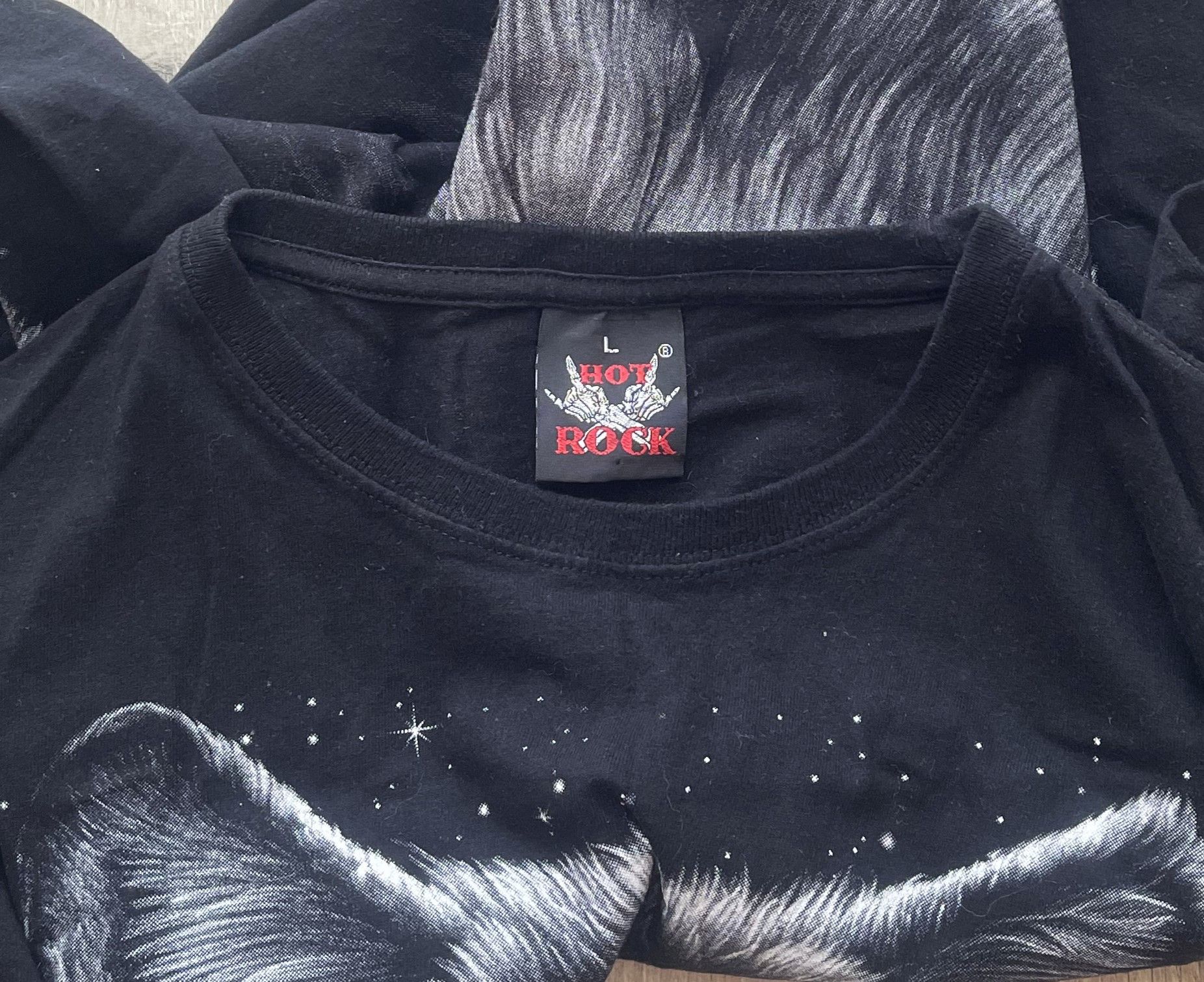 Vintage HOT ROCK, WOLF. Vintage T-shirt. Size US L / EU 52-54 / 3 - 2 Thumbnail
