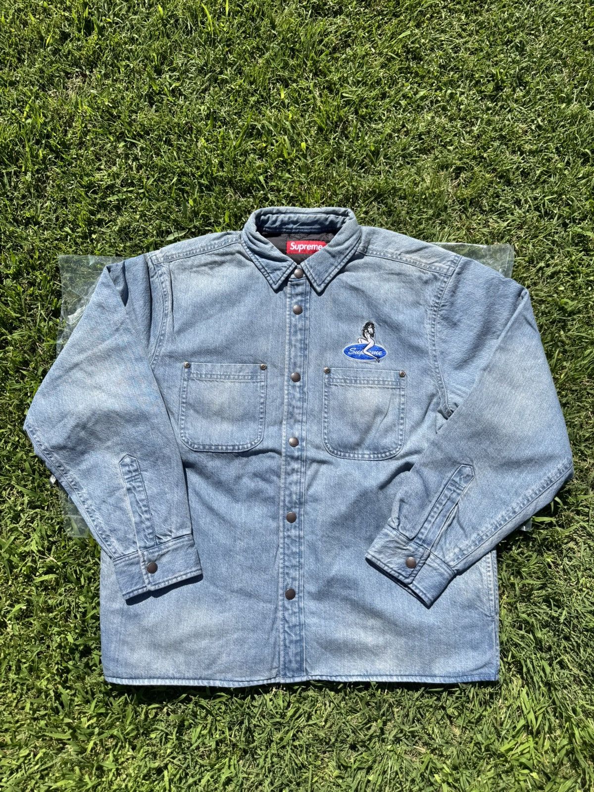 Supreme Supreme Quilted Lined Denim Snap Shirt Size US S / EU 44-46 / 1 - 1 Thumbnail