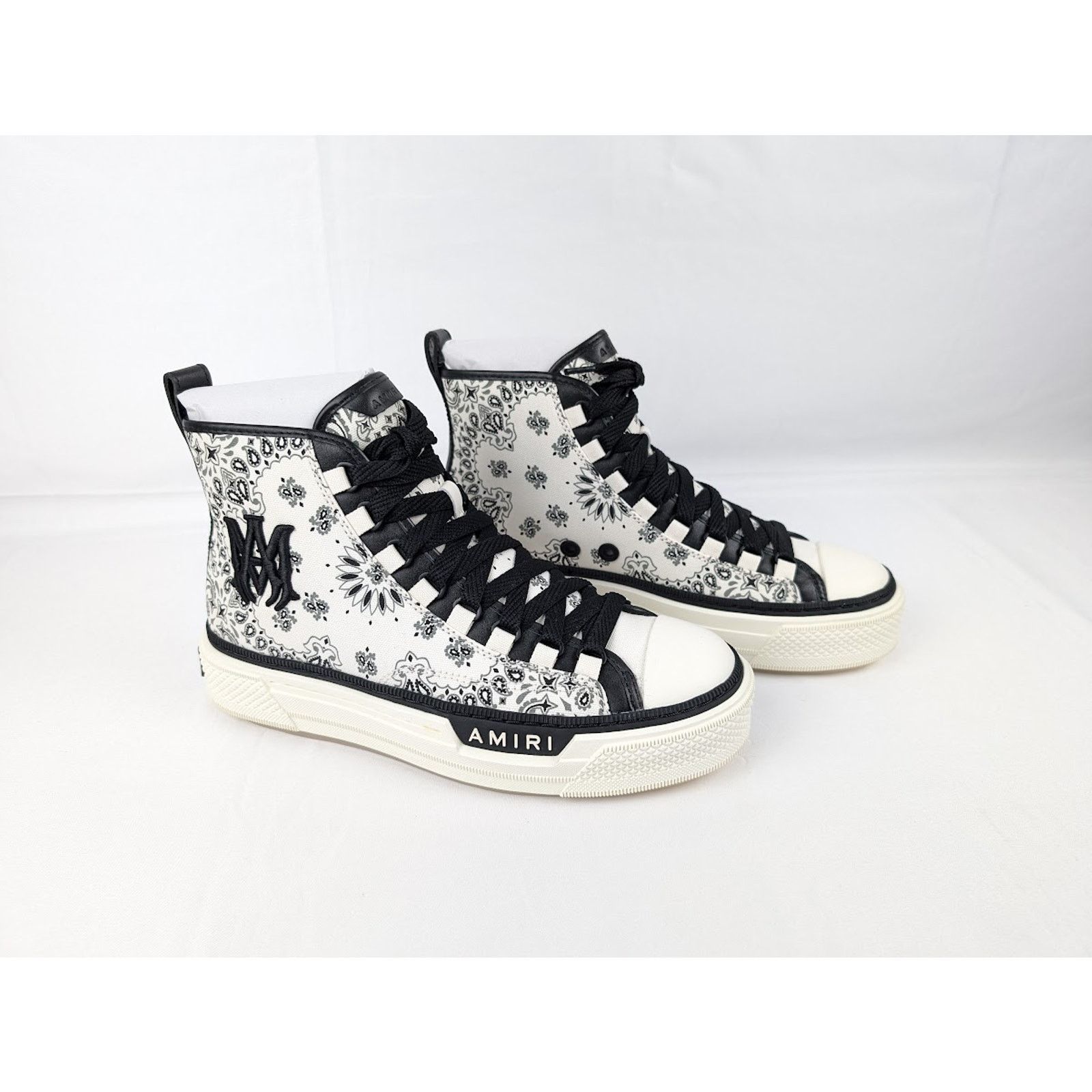 Amiri o1rshd1 Bandana MA Court High Sneakers in White/Black Size US 13 / EU 46 - 13 Thumbnail