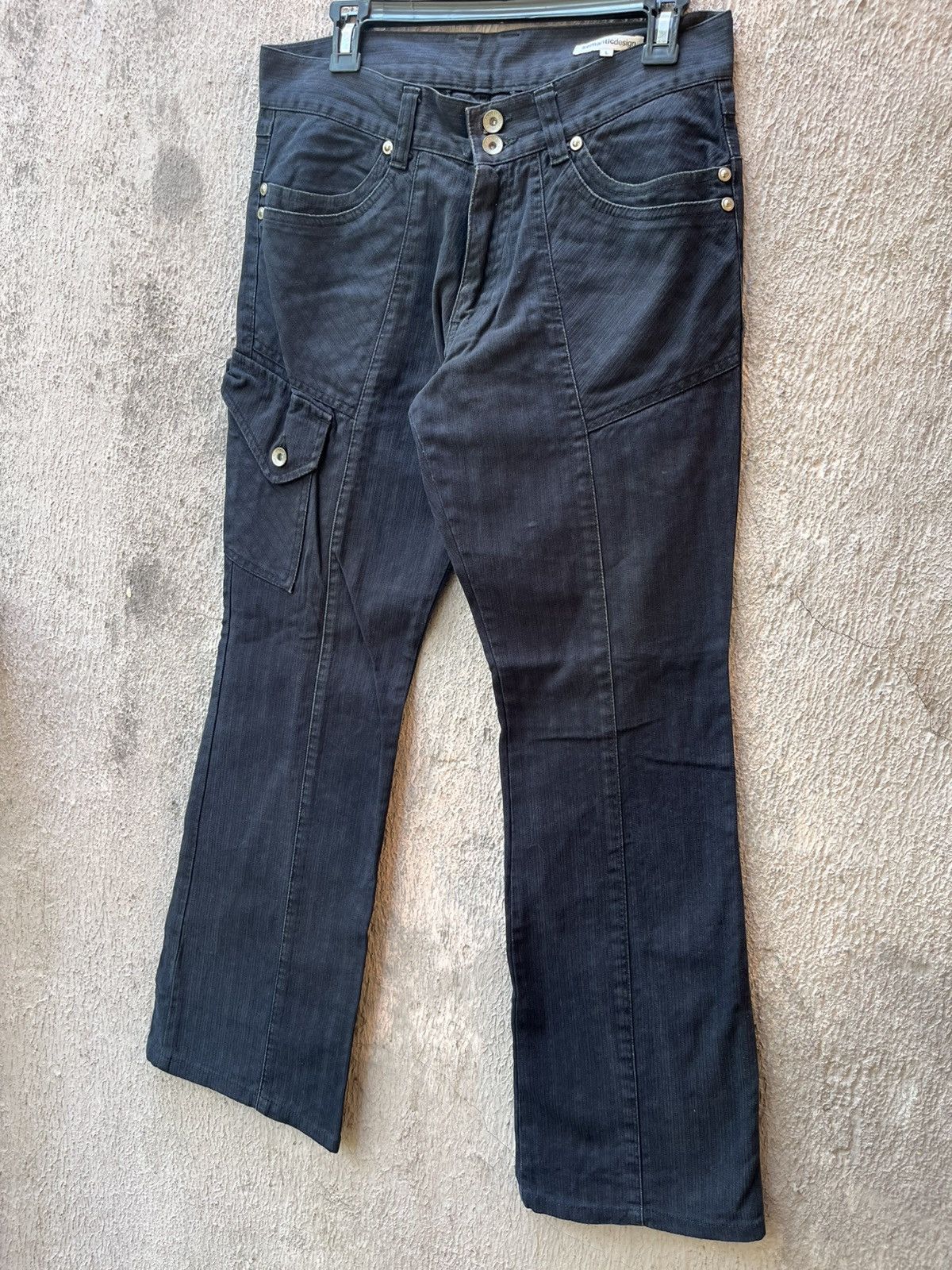 Japanese Brand Semanticdesign black washed Flare Pant ifsixwasnine Size US 32 / EU 48 - 2 Thumbnail