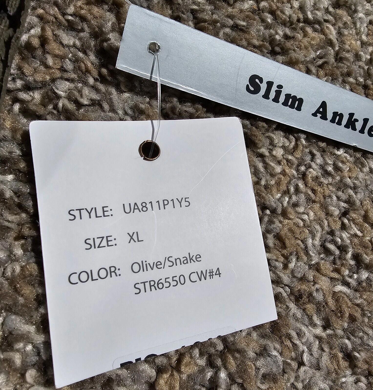 Designer Zac & Rachel XL Olive/snake slim ankle pants NWT Size 40" / US 18 - 3 Thumbnail