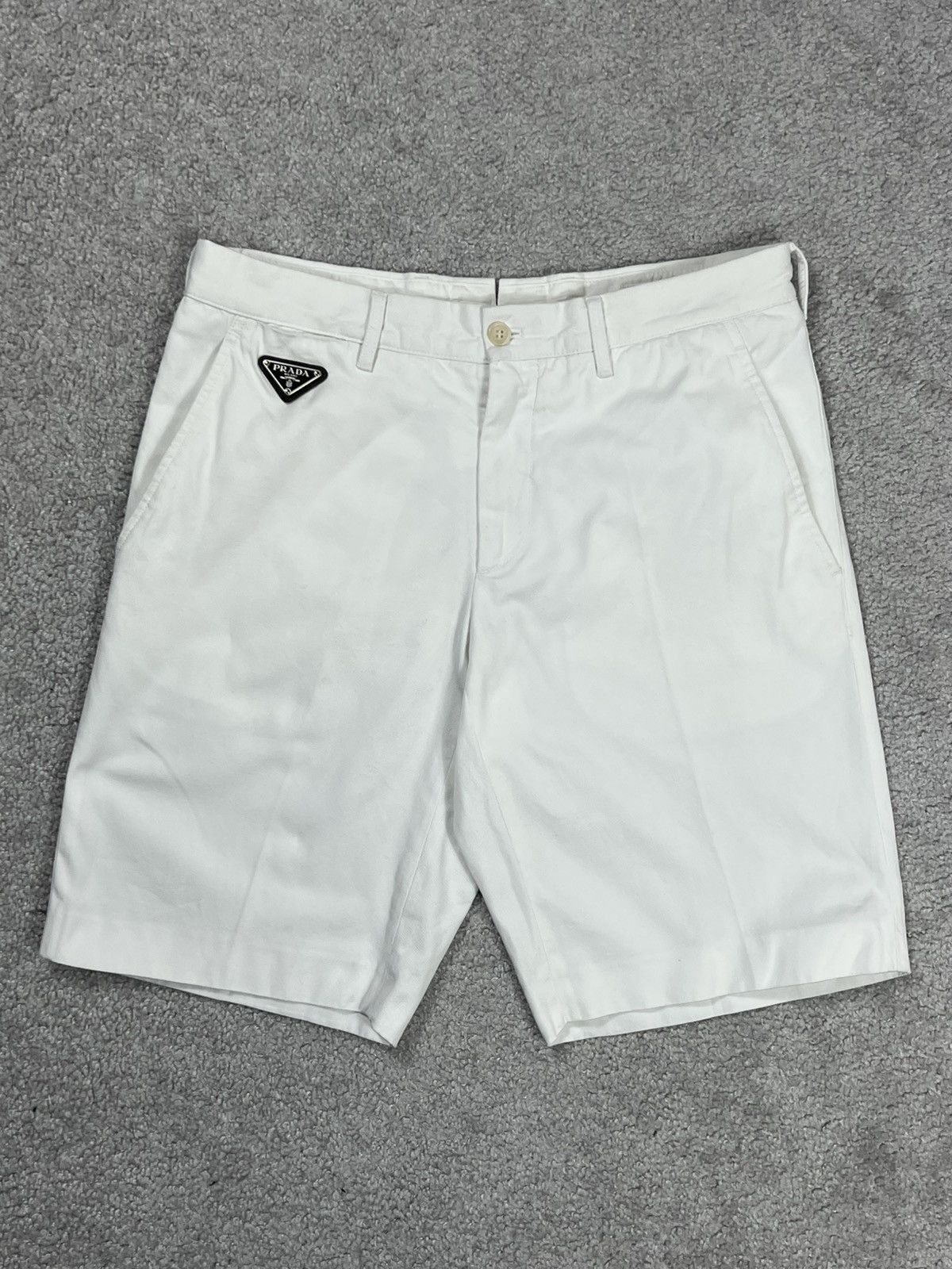 Prada Prada Triangle White Shorts Size 30 Size US 30 / EU 46 - 2 Thumbnail
