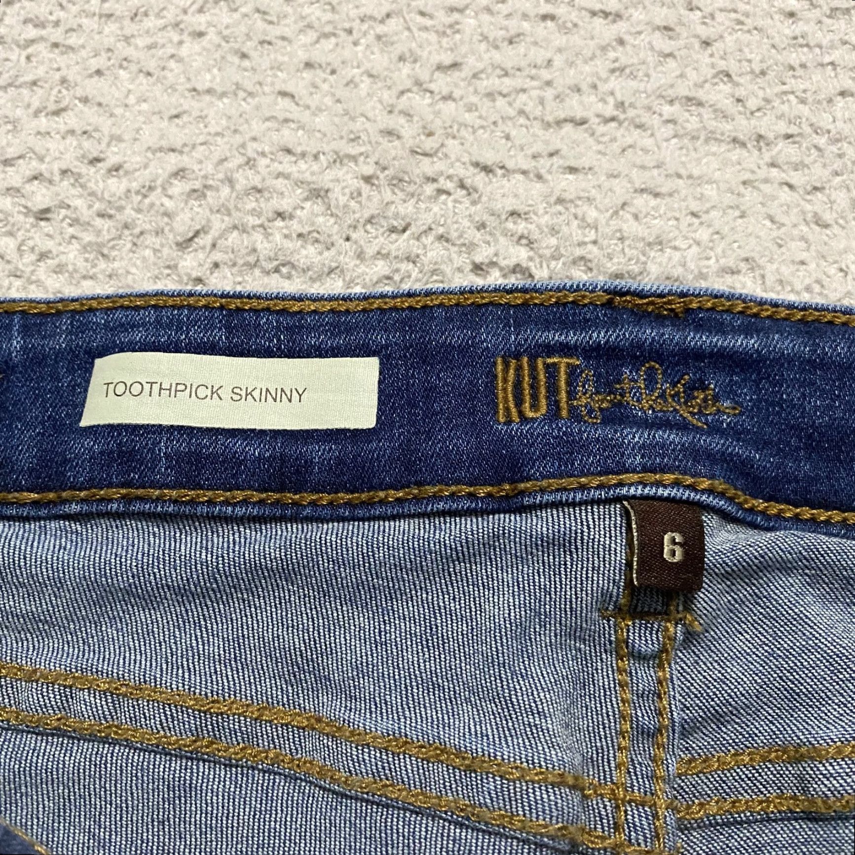 Vintage KUT from the Kloth Jeans Womens 6 Blue Denim Toothpick Skinny Dark Wash Mid Rise Jeans New title Size 28" / US 6 / IT 42 - 3 Thumbnail