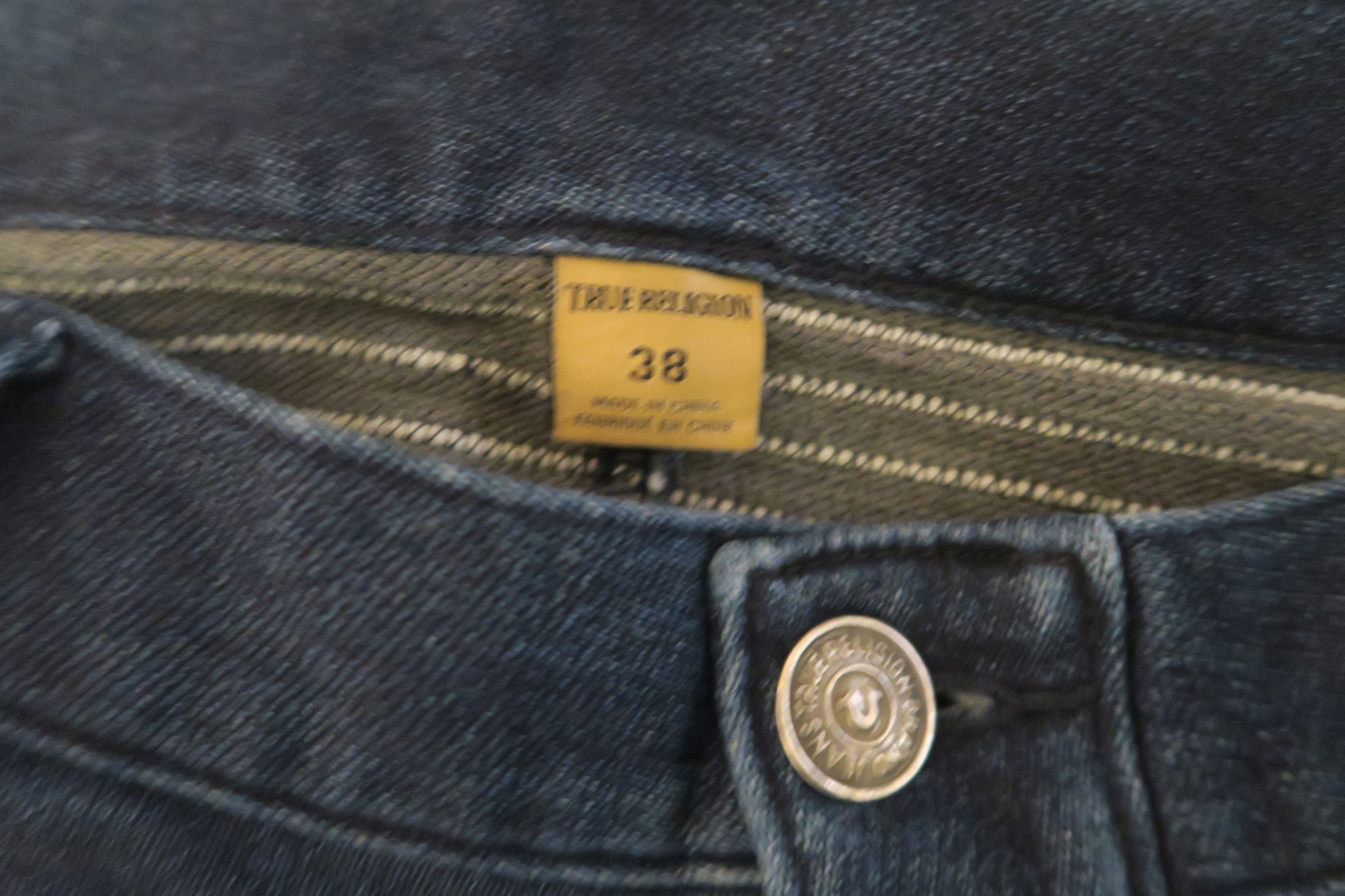 True Religion True Religion Rocco Relaxed Skinny Moto Jeans Shadow Blue Size US 38 / EU 54 - 3 Thumbnail