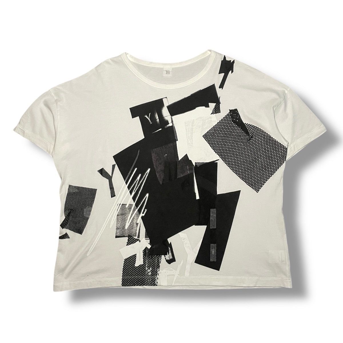 Y's Y's Yohji Yamamoto Collage Print Loose Neck T-Shirt Size M / US 6-8 / IT 42-44 - 3 Thumbnail
