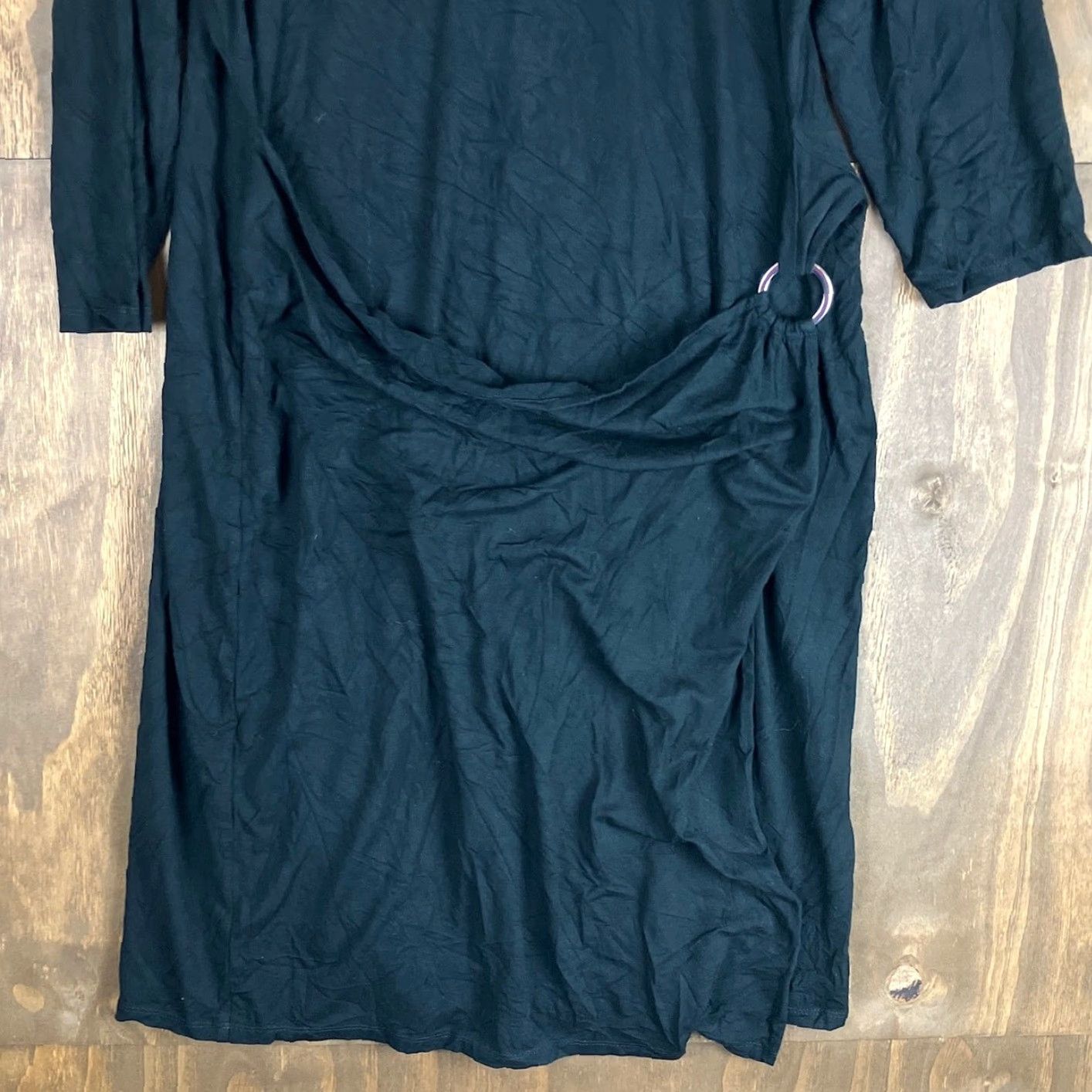J. Jill VINTAGE J Jill Dress Shirt Dress Women XL Black Wearever Jersey Faux Wrap Stretch Long Sleeveless Casual Size XL / US 12-14 / IT 48-50 - 3 Thumbnail