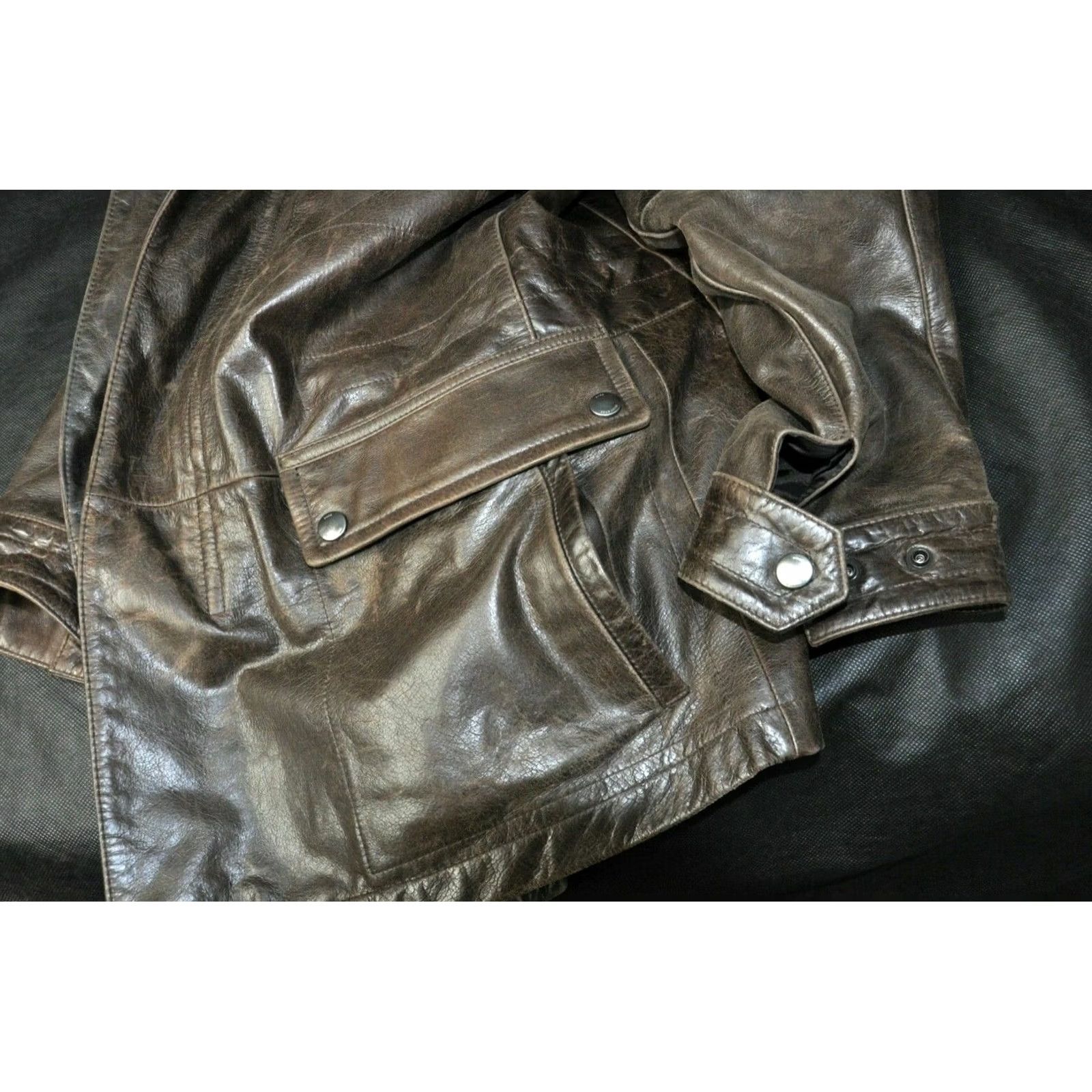 Hugo Boss HUGO BOSS CUNO-N JACKET Leather Motorcycle Brown Mens 48 Size US M / EU 48-50 / 2 - 7 Thumbnail