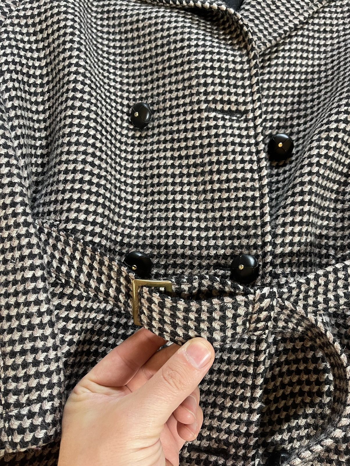 Chloe × See by Chloe See By Chloe Wool Belt Coat Houndstooth Size M / US 6-8 / IT 42-44 - 7 Thumbnail