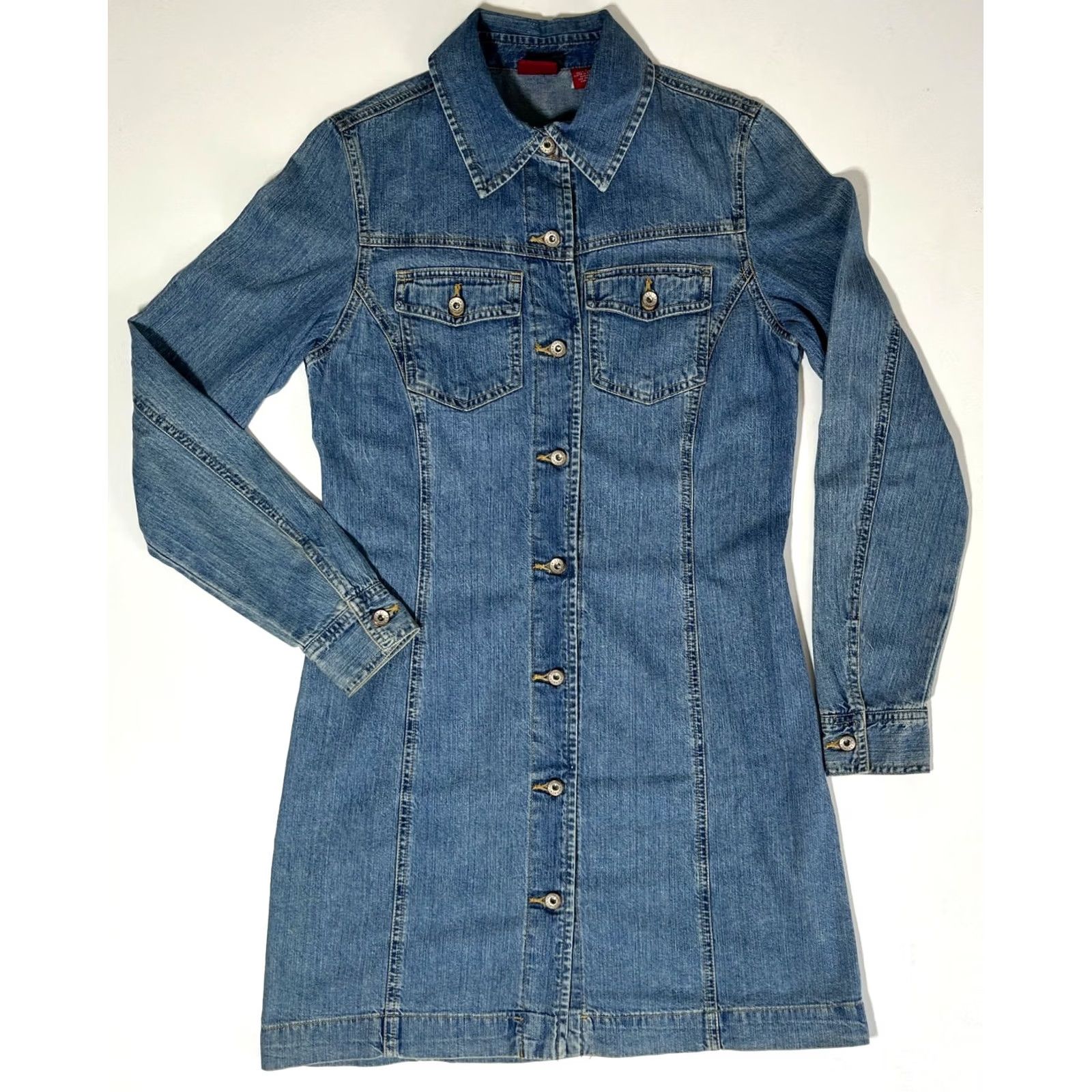 Gap VINTAGE GAP Women’s Denim Dress Blue 4 Jeans Pockets 90s City Classic Jacket Dress Womens Size 27" / US 4 / IT 40 - 3 Thumbnail