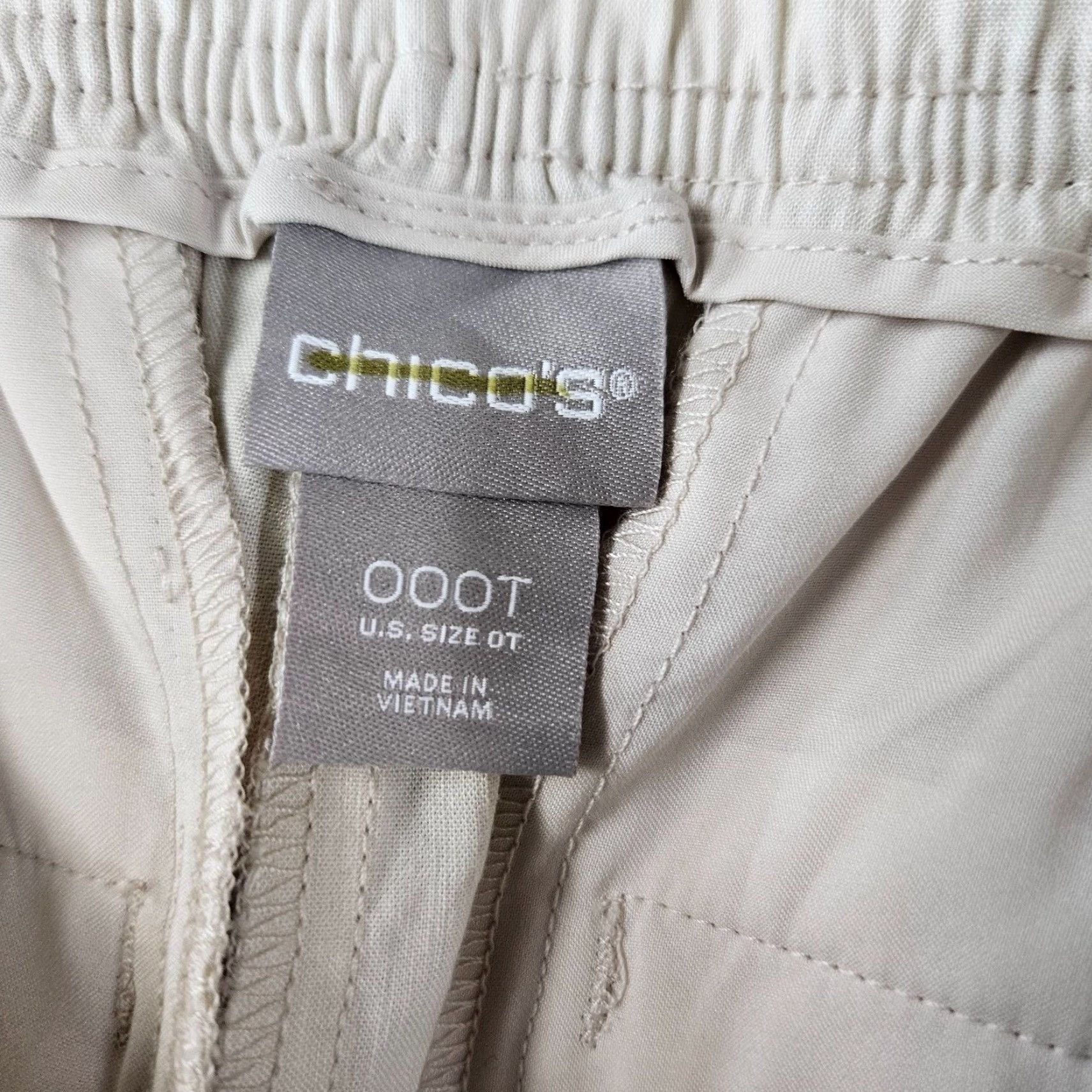 Vintage Chico's Womens Cargo Ankle Pants Sz 0 Tall Beige Linen Blend Mid Rise Inseam 29 Size 25" / US 0 / IT 36 - 7 Thumbnail