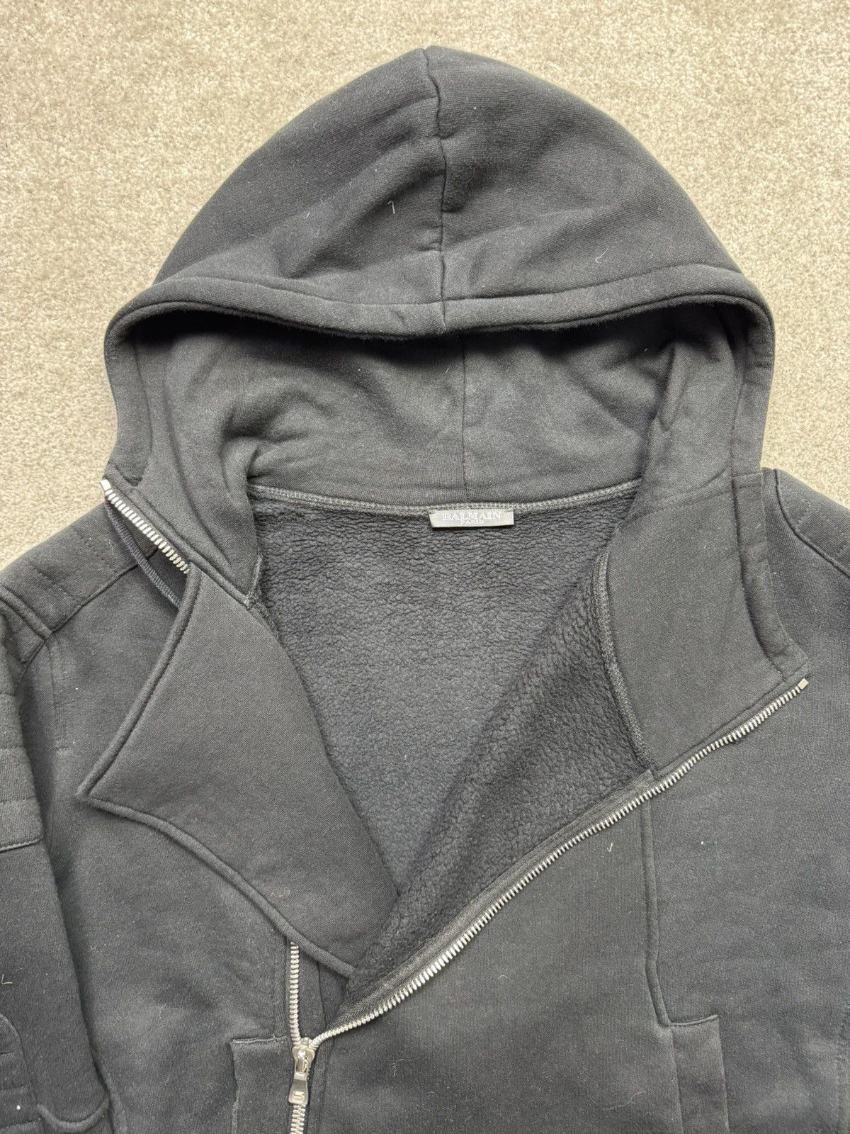 Balmain Balmain Paris by decarnin aw2010 biker style hoodie Size US L / EU 52-54 / 3 - 3 Thumbnail