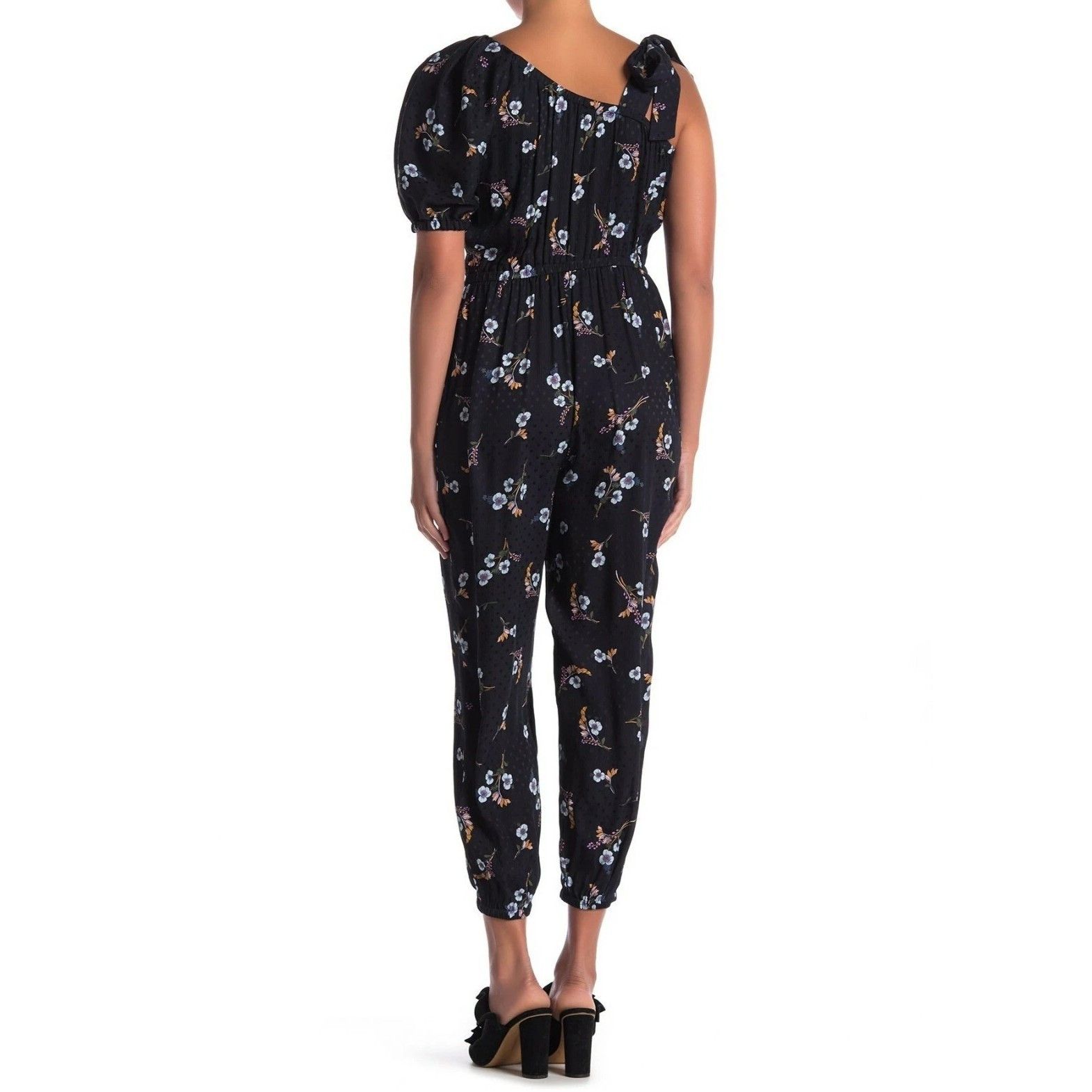 Rebecca Taylor One Shoulder Natalie Silk Jumpsuit in Navy NWT $495 Size 28" / US 6 / IT 42 - 3 Thumbnail