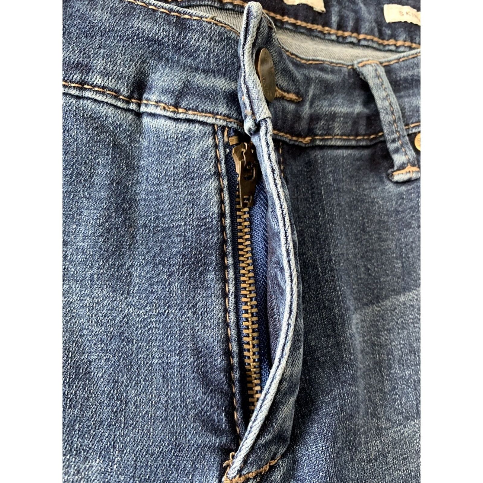 Anne Klein Anne Klein Jeans Women’s 30x27 Skinny Ankle Zip Denim Blue Medium Wash Regular Rise 27 In Inseam Size 30" / US 8 / IT 44 - 6 Thumbnail