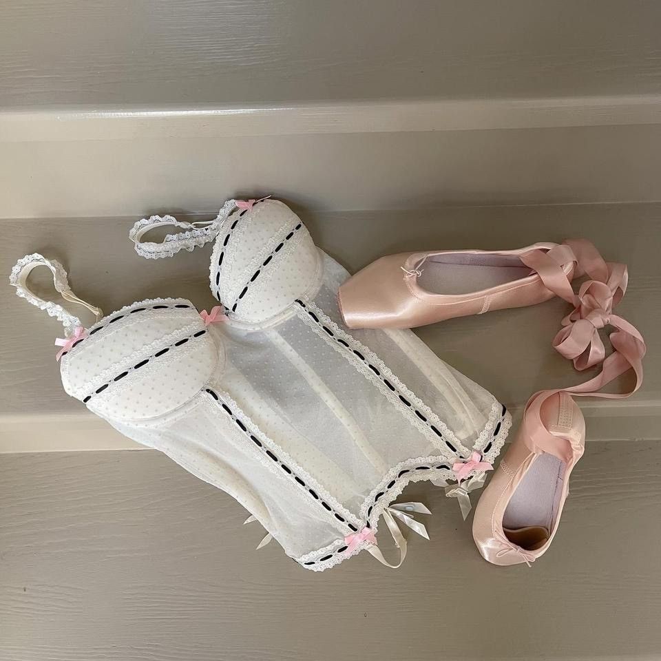 Victoria's Secret Vintage VS Cream Mesh Corset Bustier (36C/34D) Size ONE SIZE - 2 Thumbnail