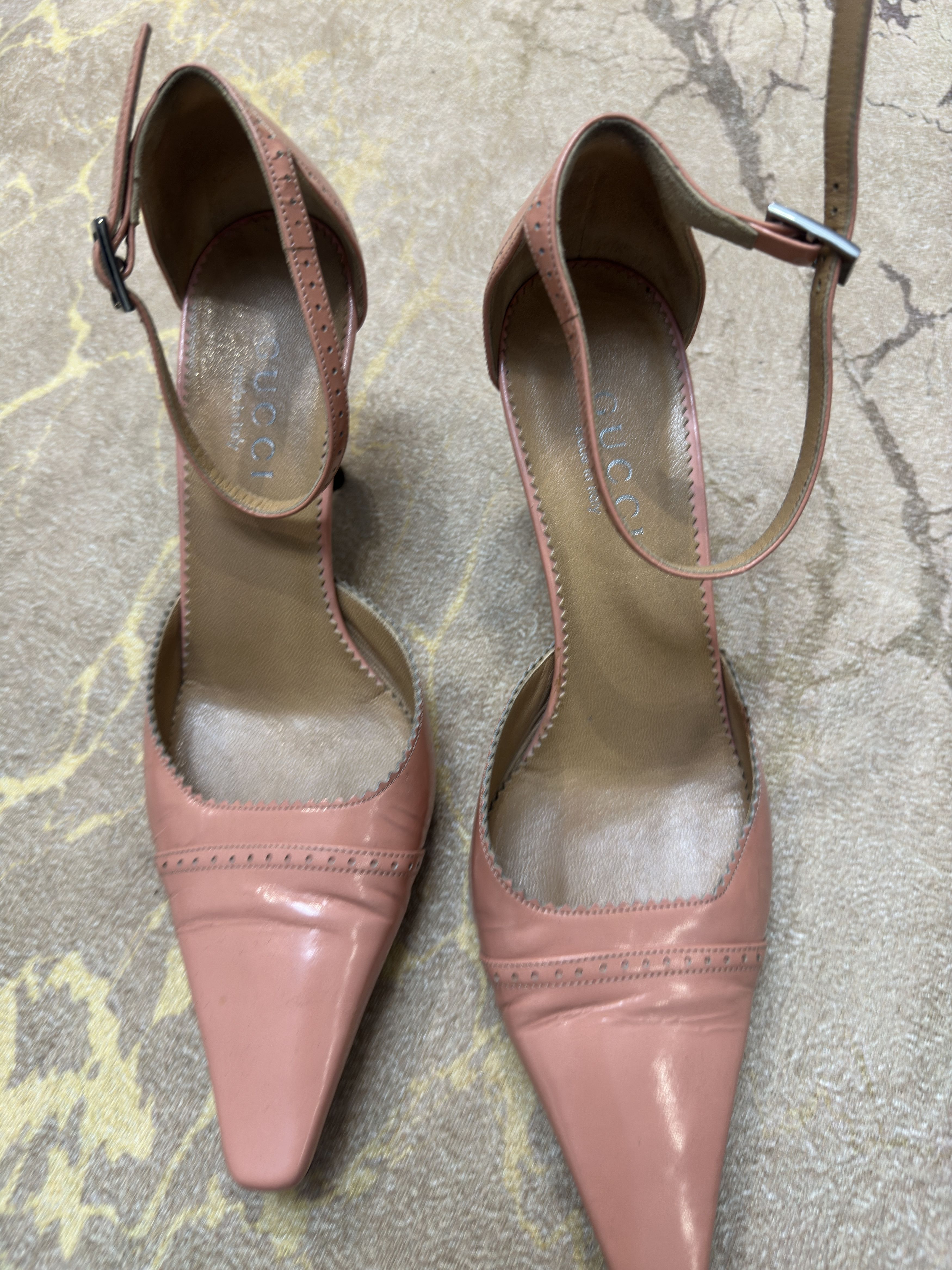 Gucci 985$ Gucci Exotic Ankle Strap Leather Shoes Size 37 C Eu 7 Size US 7 / IT 37 - 3 Thumbnail