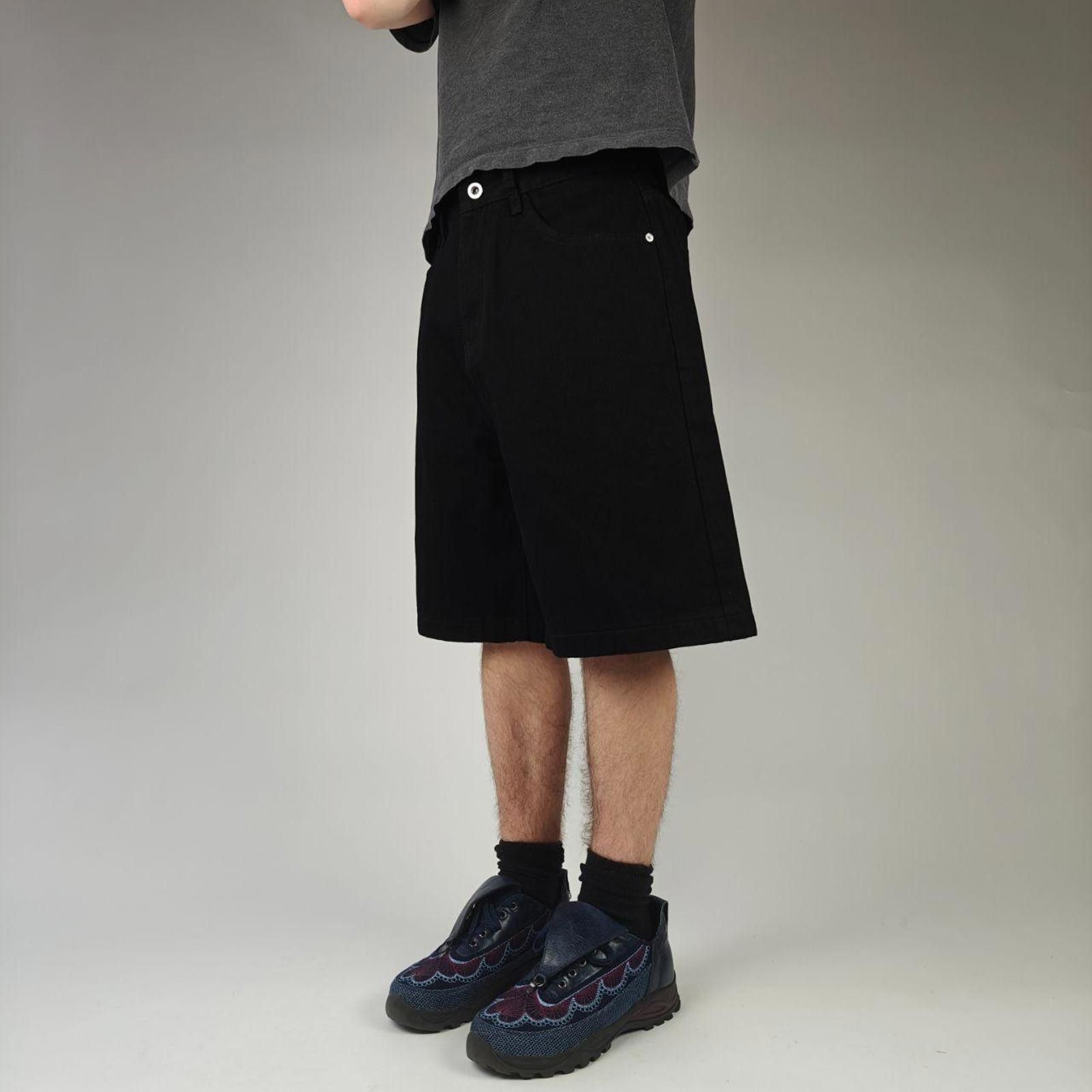 Other Black Wide Leg Cotton Loose Shorts Size US 34 / EU 50 - 2 Thumbnail