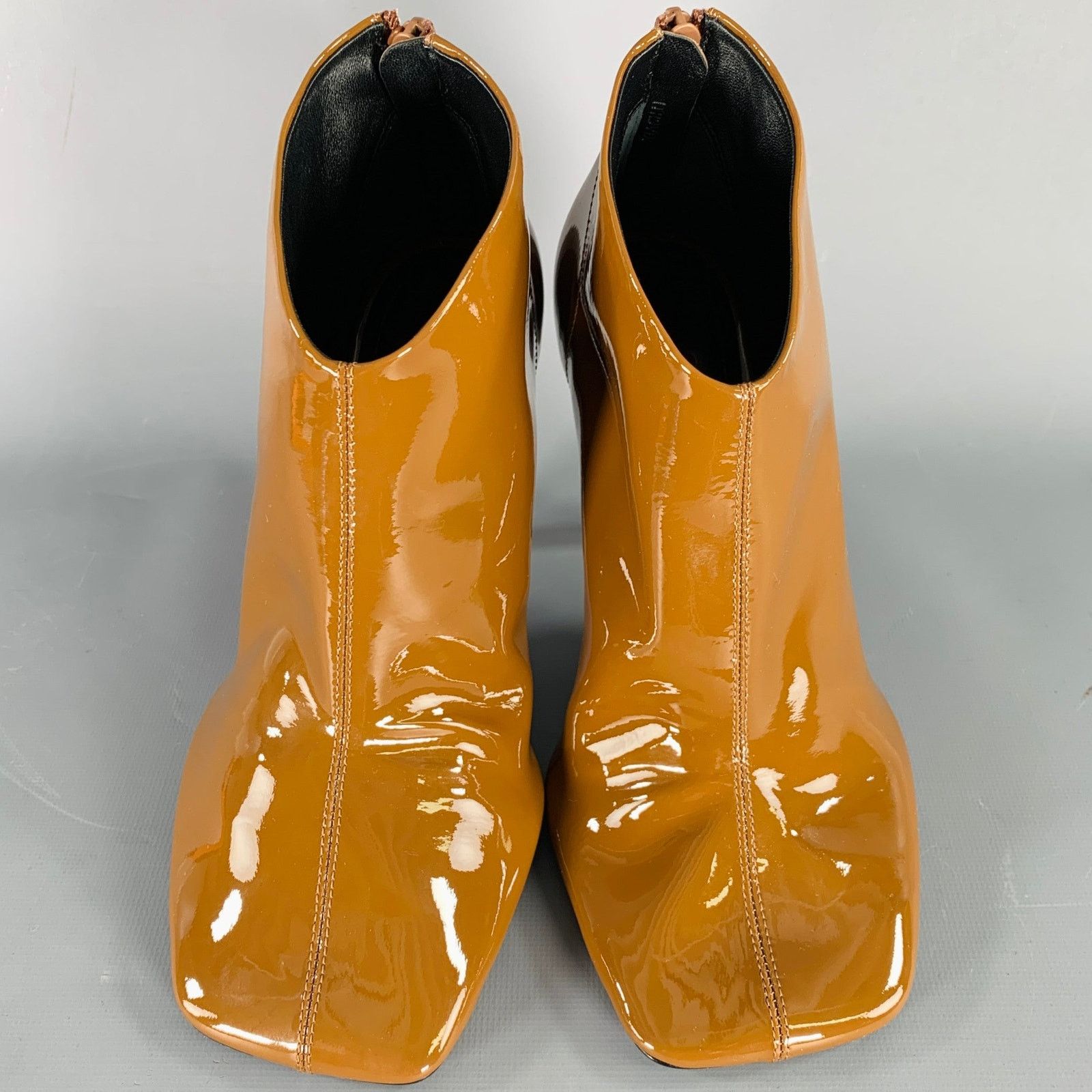 Phoebe Philo PHOEBE PHILO Size 7.5 Camel Patent Leather Square Toe Boots Size US 7.5 / IT 37.5 - 4 Thumbnail