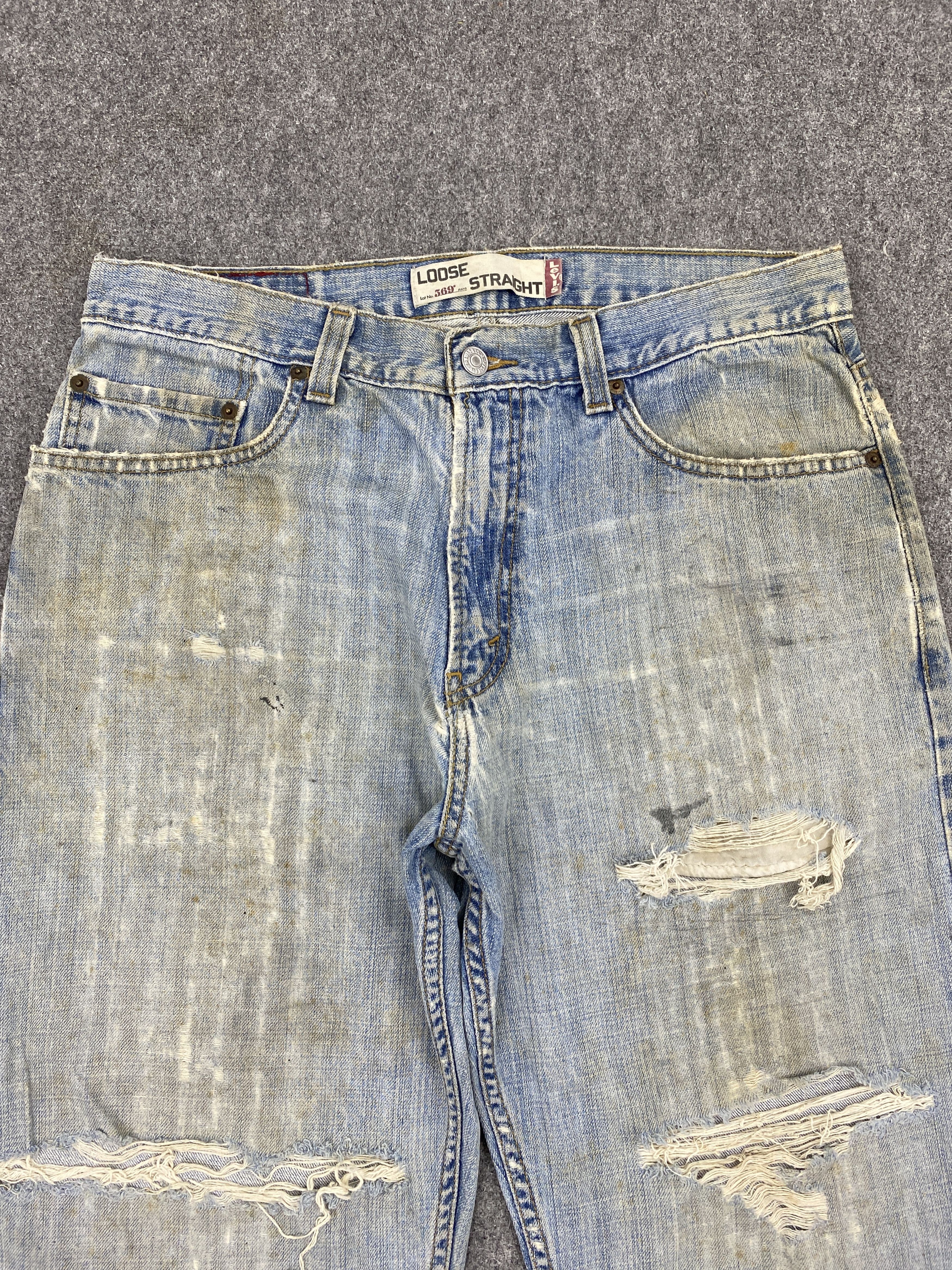 Levi's × Vintage Distressed Vintage Levis 569 Faded Blue Jeans Size US 33 - 2 Thumbnail
