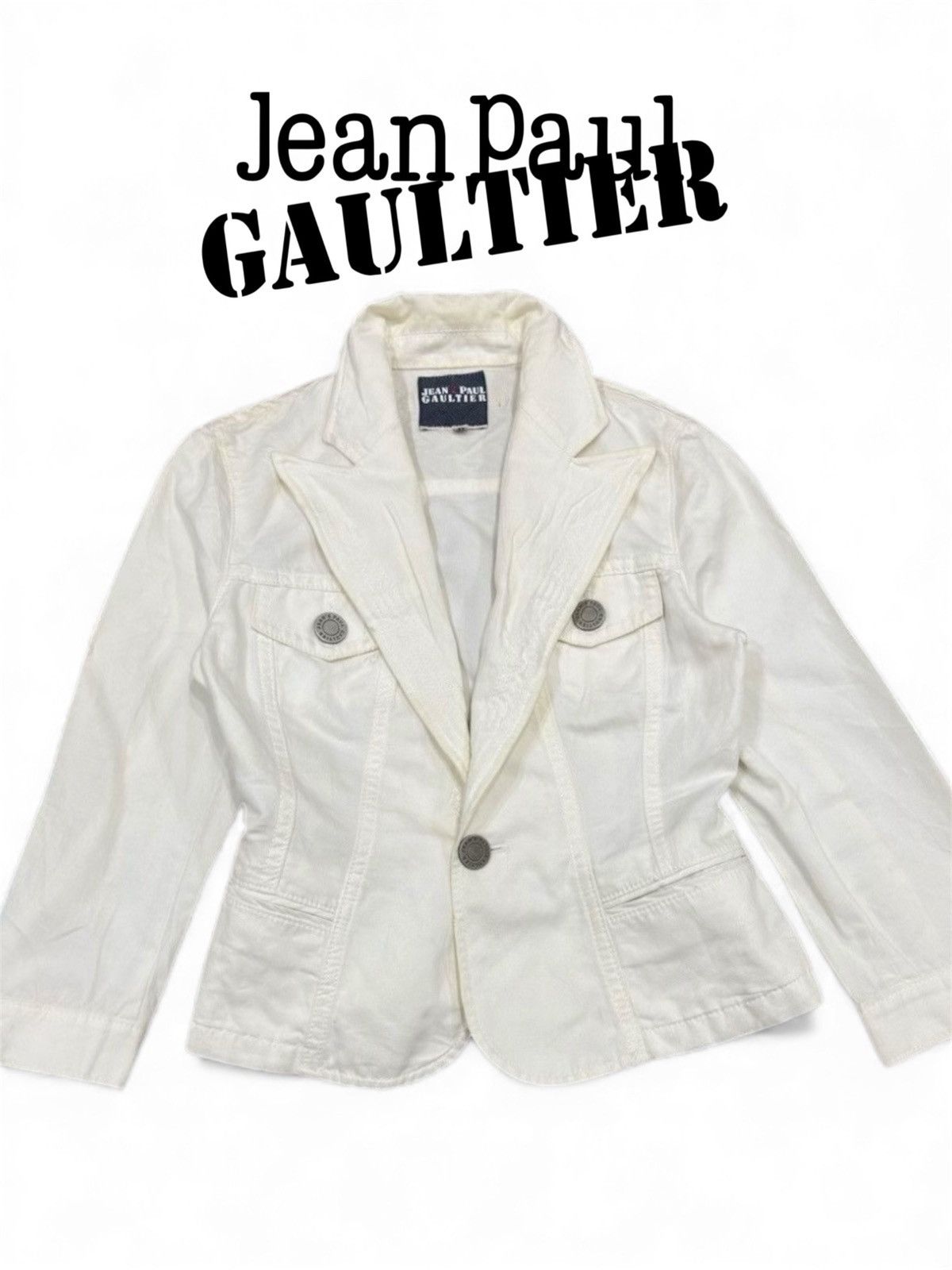 Jean Paul Gaultier Jean Paul Gaultier White Denim Jacket Size S / US 4 / IT 40 - 1 Thumbnail