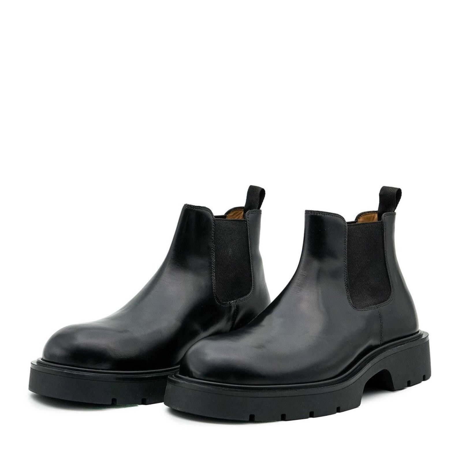 Sandro Paris Black Cow Leather Chunky Sole Derby Shoes Boots, Men's (Size 9)