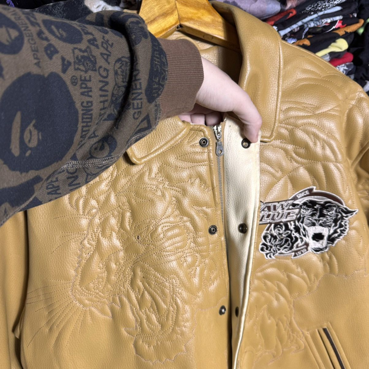 Rap Tees × Vintage Rare Leather Raw Blue Vintage Jacket Size US XL / EU 56 / 4 - 10 Thumbnail