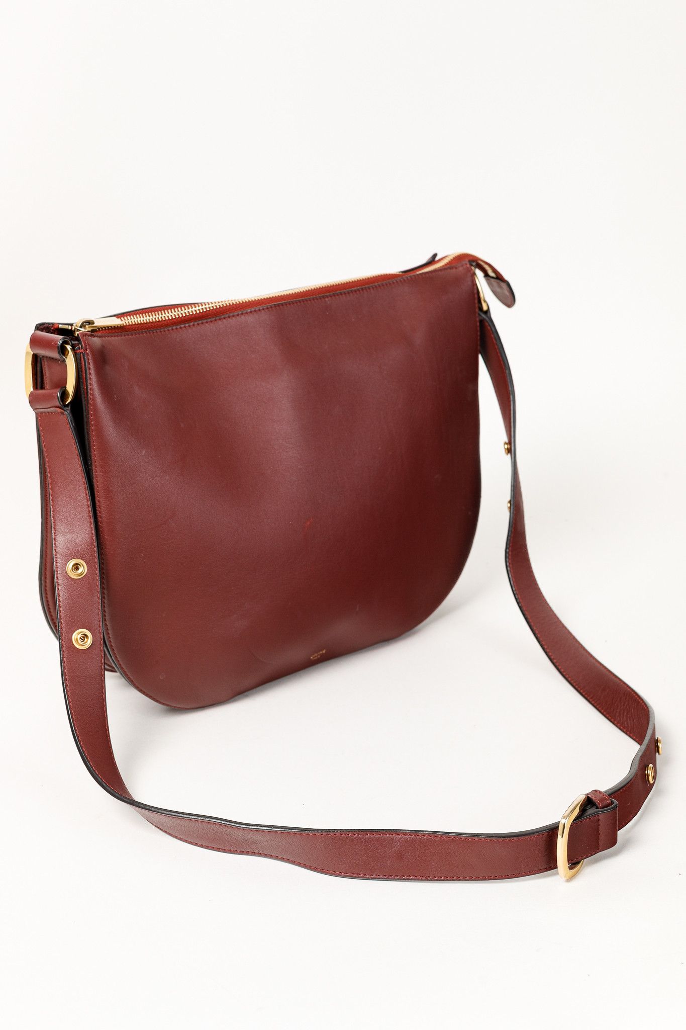 Celine Celine Light Burgundy Medium Calfskin Saddle Bag Size ONE SIZE - 6 Thumbnail