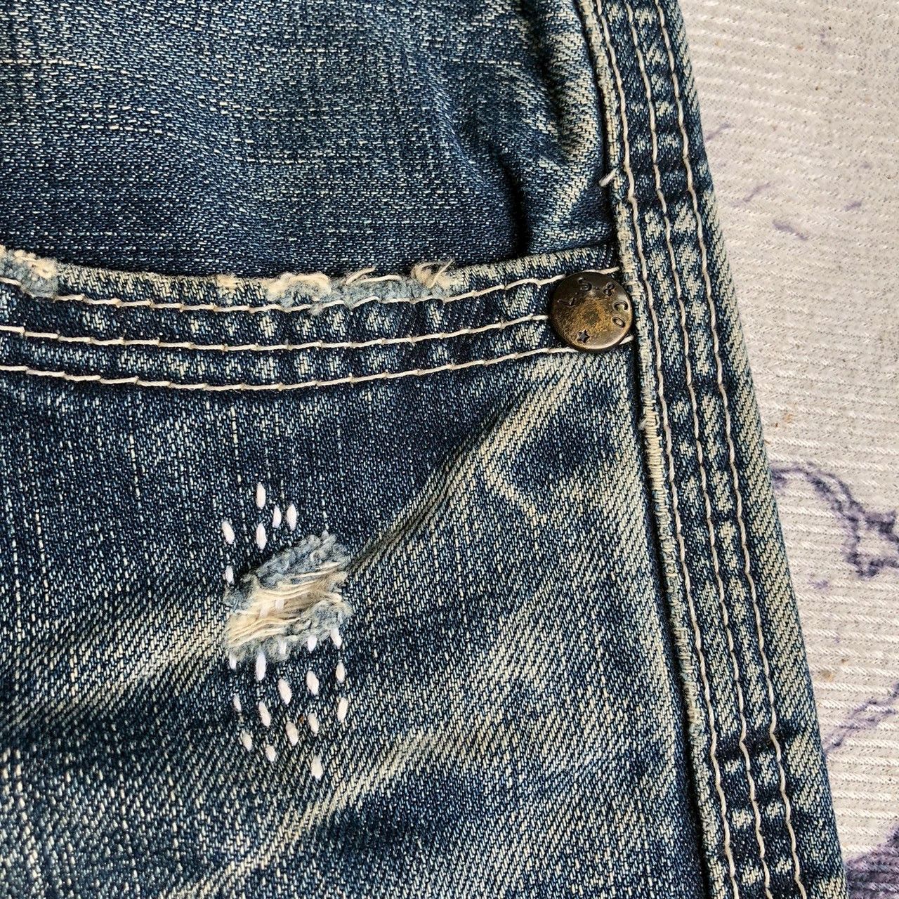 Levi's Vintage Levi’s Sashiko Boro Patch Distressed Denim W33 Size US 31 - 6 Thumbnail