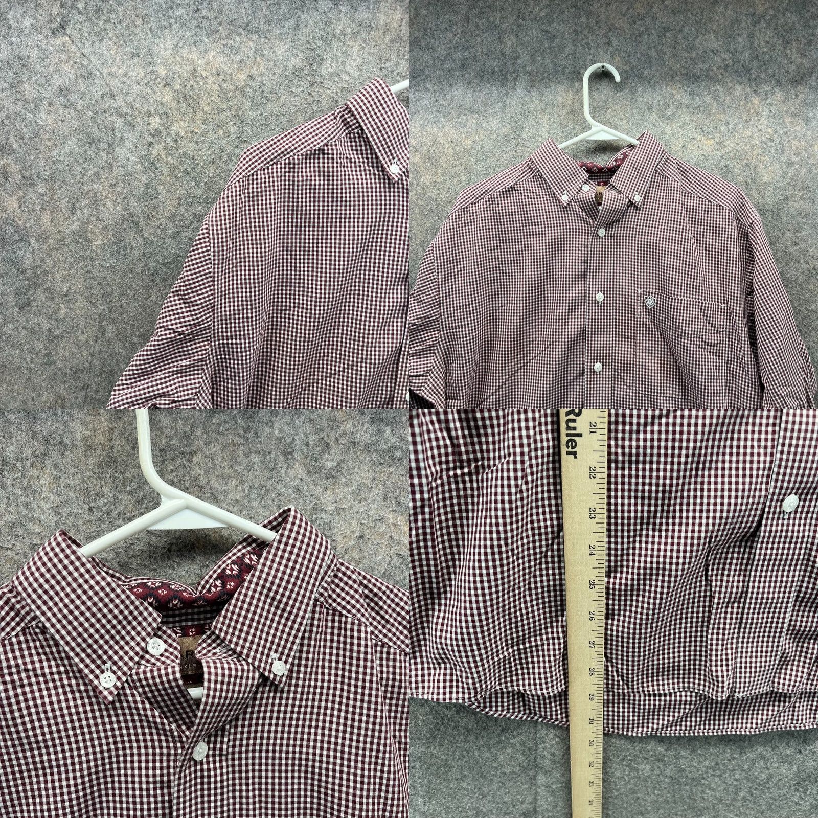 Ariat VINTAGE Ariat Shirt Men Medium Check Red Casual Button Down Windowpane Wrinkle Free Size US M / EU 48-50 / 2 - 8 Thumbnail