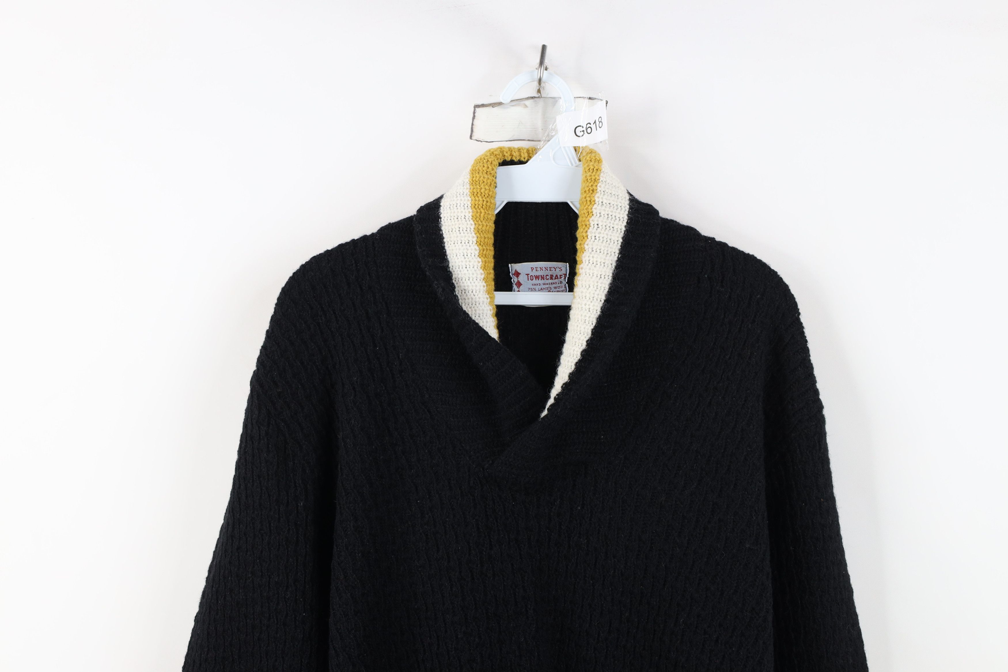 Vintage Vintage 50s Penneys Lambswool Blend Knit Shawl Sweater USA Size US L / EU 52-54 / 3 - 2 Thumbnail