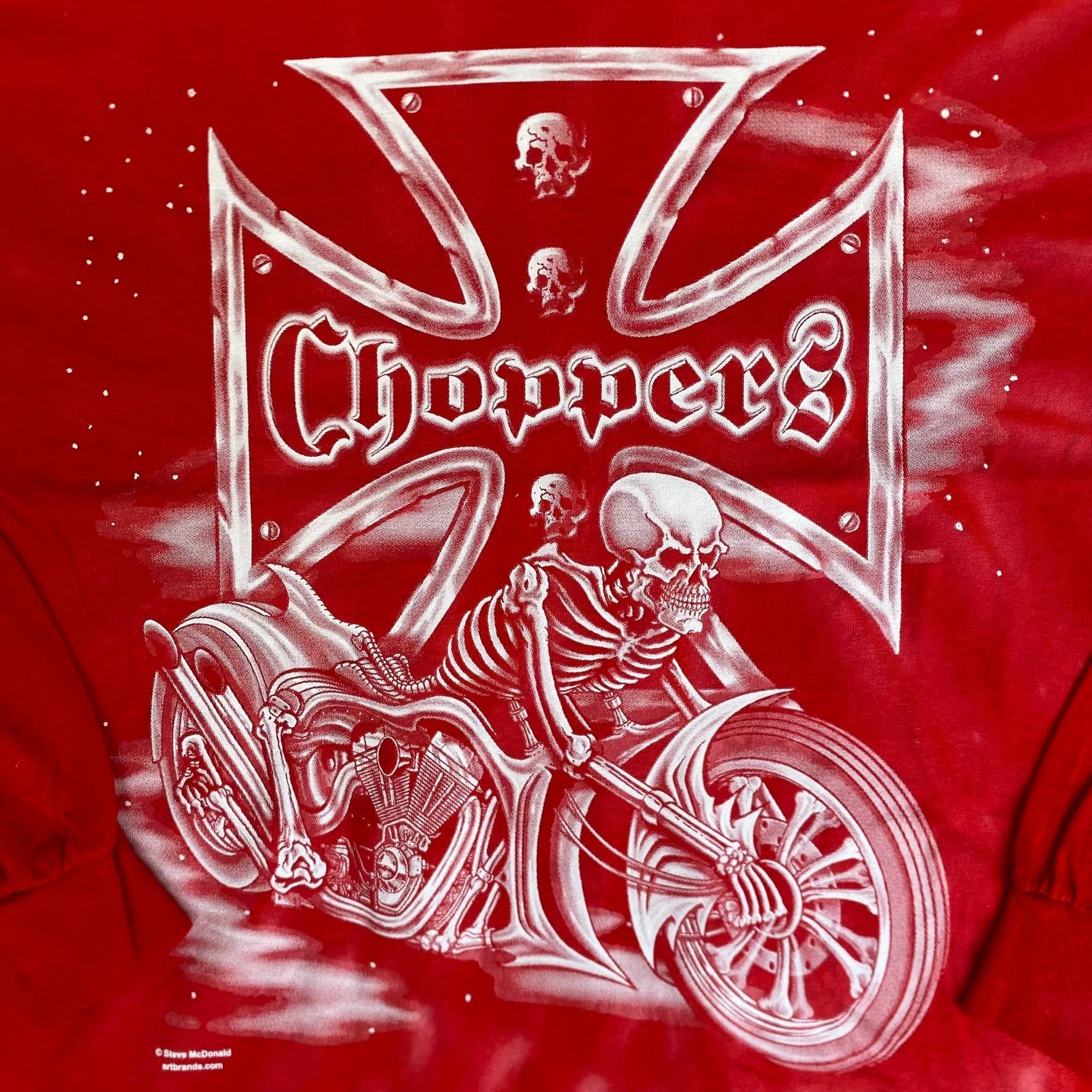 Vintage Vintage Y2K Choppers Biker Shirt Cross Punk Motorcycle Tee Size US L / EU 52-54 / 3 - 3 Thumbnail