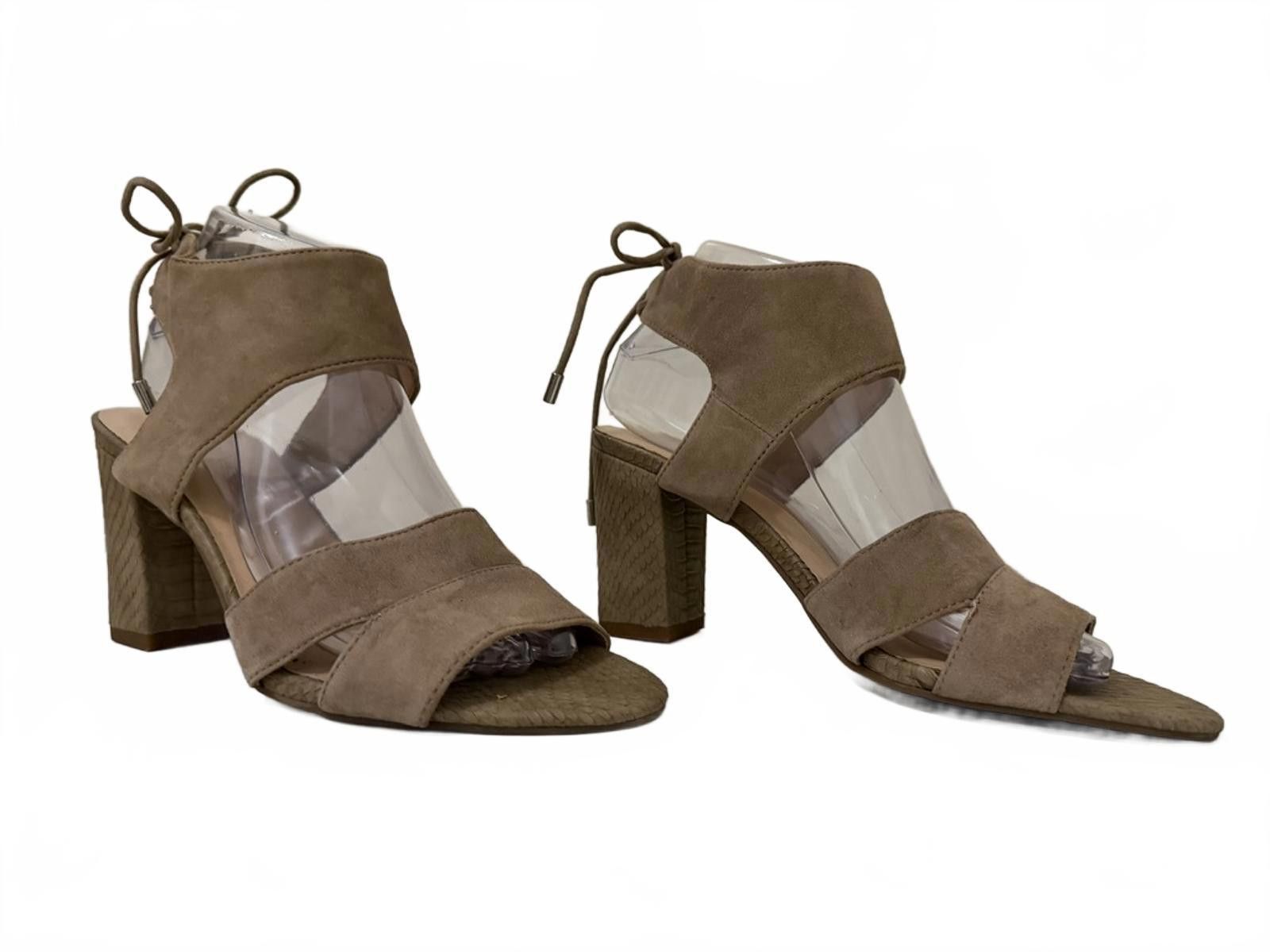 Other FRANCO SARTO Taupe Suede Block Heels with Ankle Tie Size US 8 / IT 38 - 2 Thumbnail