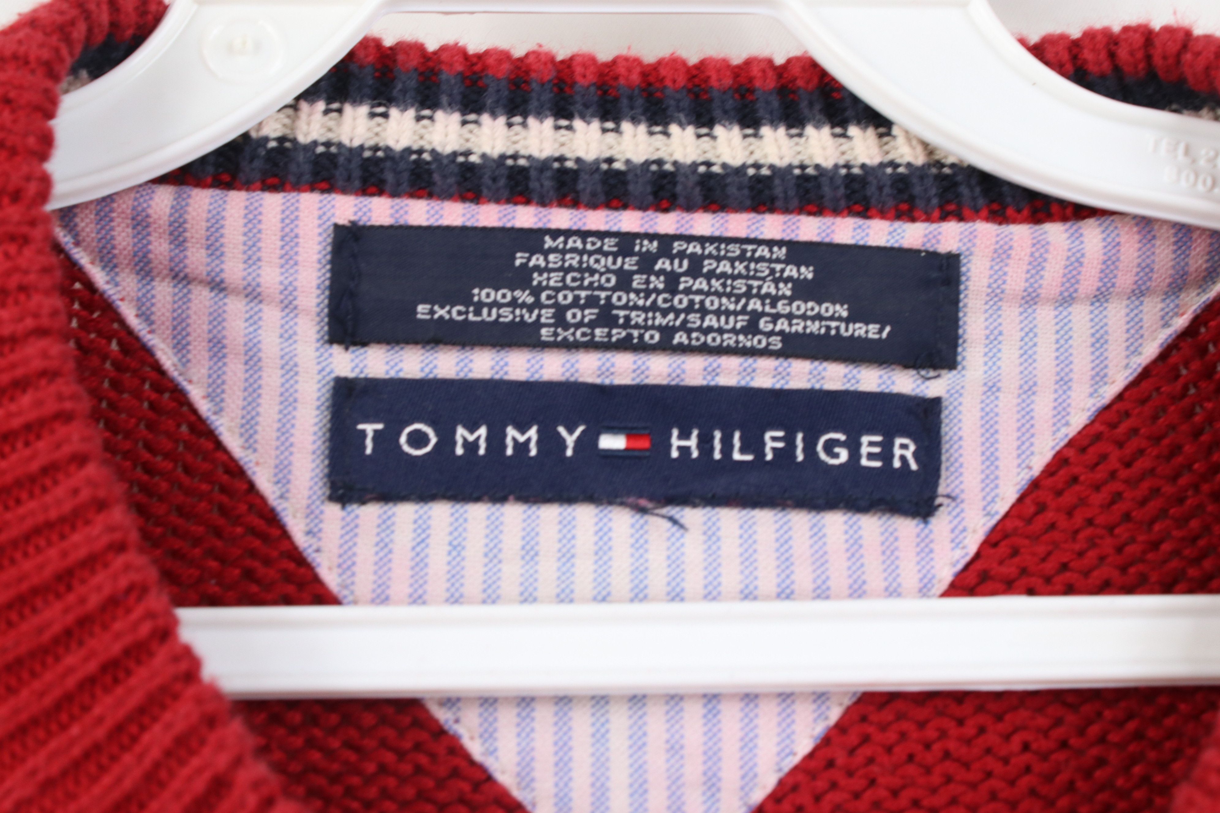Tommy Hilfiger Vintage 90s Tommy Hilfiger Cotton Knit Crewneck Sweater Size US XL / EU 56 / 4 - 7 Thumbnail
