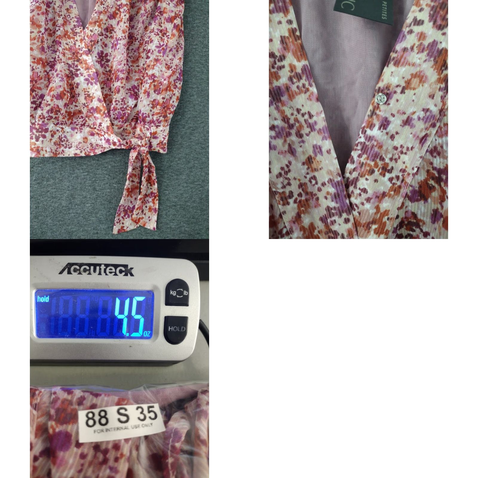 Banana Republic Banana Republic Plunge V-Neck Multicolor Tie Side Cap Sleeves XS Blouse Womens Floral Pattern Lightweight Polyester Blended Fabric Short Sleeve Size ONE SIZE - 8 Thumbnail