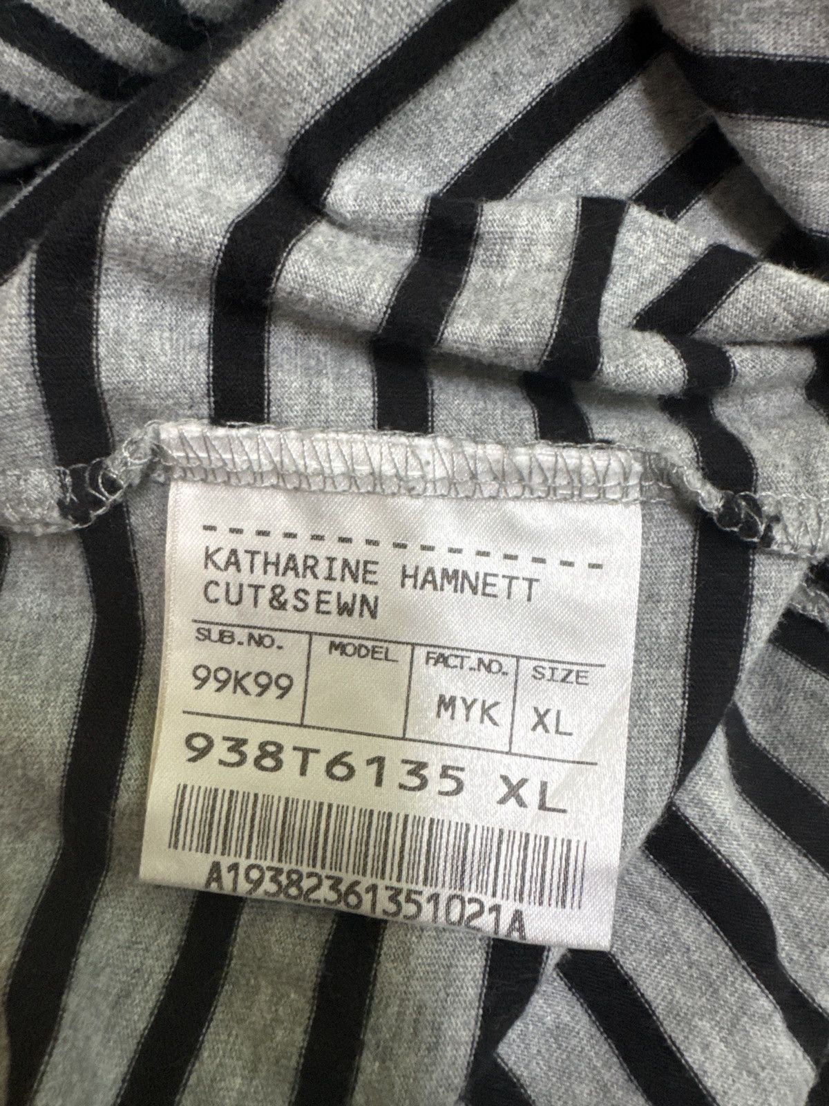 Katharine Hamnett London Vintage Katharine Hamnett Cut & Sewn Striped T-Shirt Size US S / EU 44-46 / 1 - 8 Thumbnail