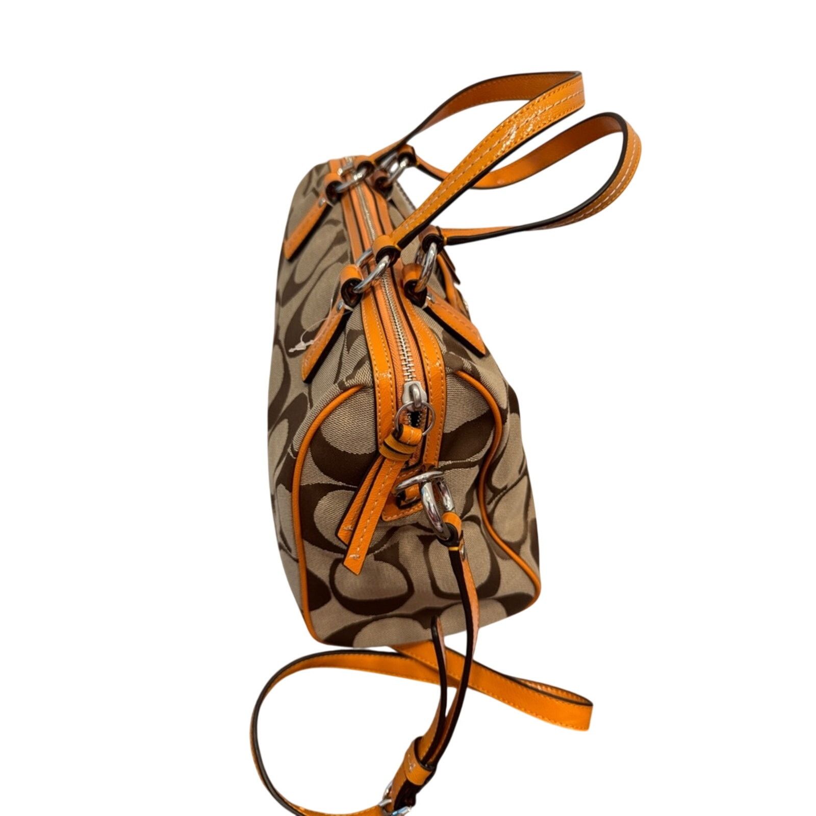 Coach 🍊 PRISTINE NWOT Coach Signature Stripe Satchel — Orange Size ONE SIZE - 4 Thumbnail