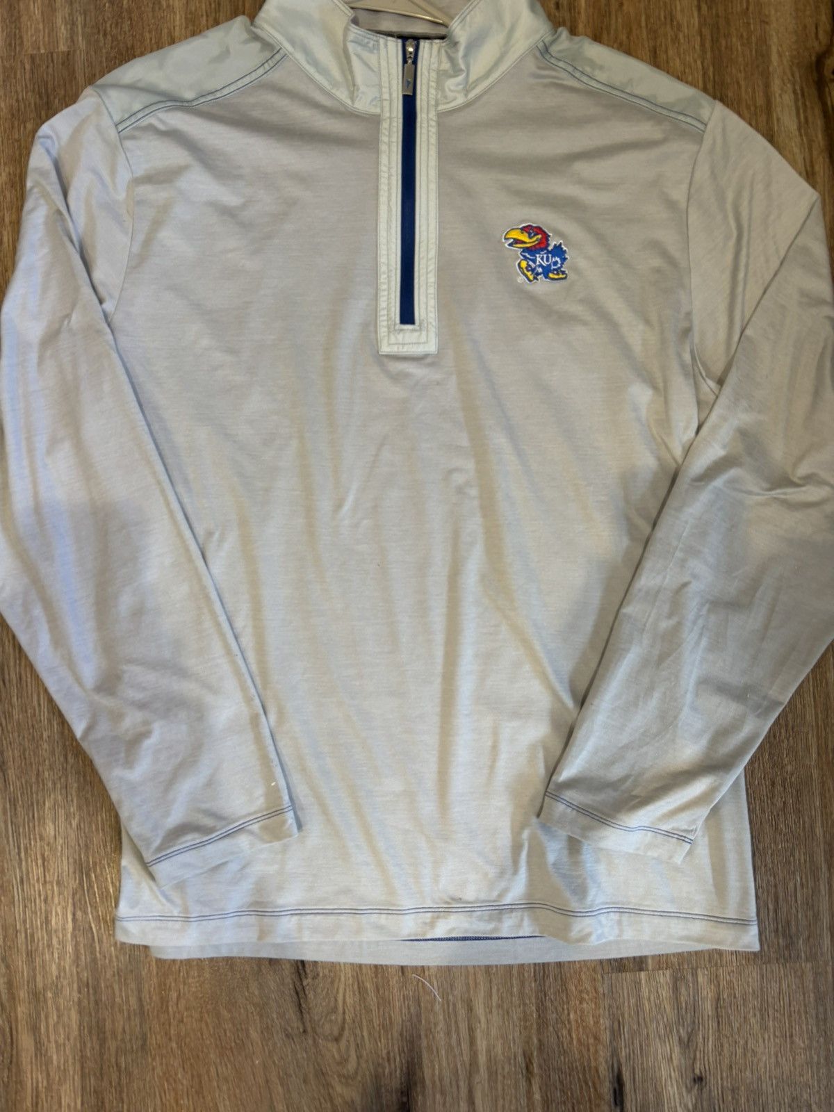 Tommy Bahama Kansas Jayhawk Quarter Zip Pullover Size US L / EU 52-54 / 3 - 1 Thumbnail