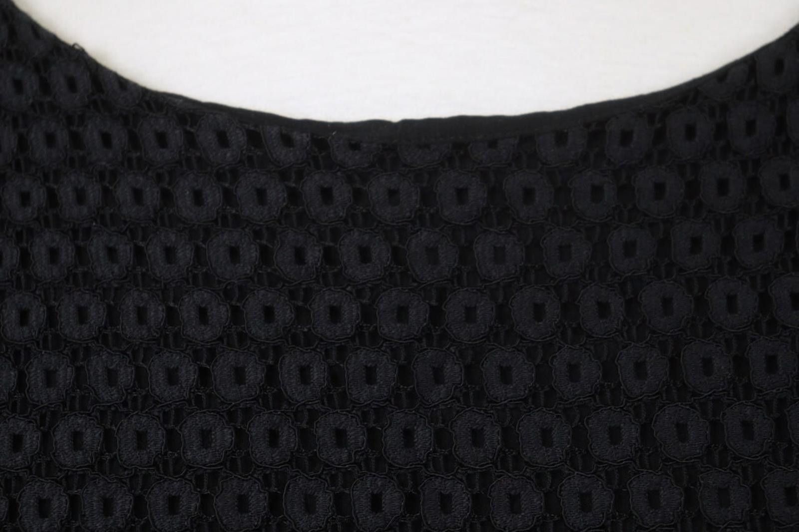 Designer Cop Copine Black Cotton Lace Boat Blouse Top Size 42 Size M / US 6-8 / IT 42-44 - 5 Thumbnail