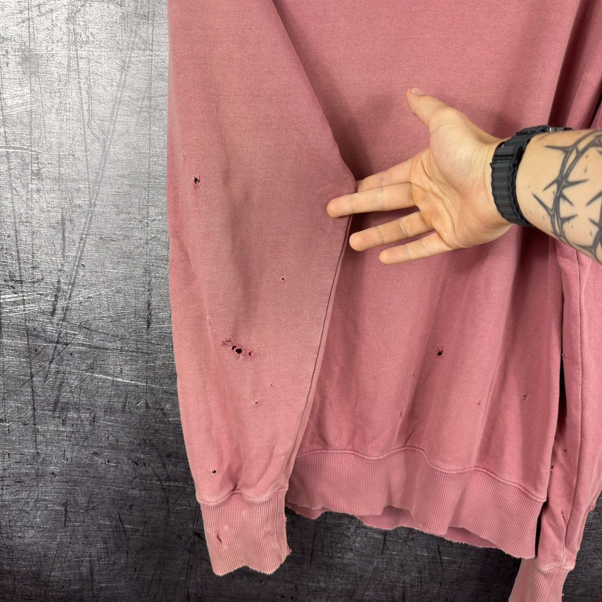 Diesel Diesel distressed sun faded pink hoodie avant garde Y2K Size US XL / EU 56 / 4 - 13 Thumbnail