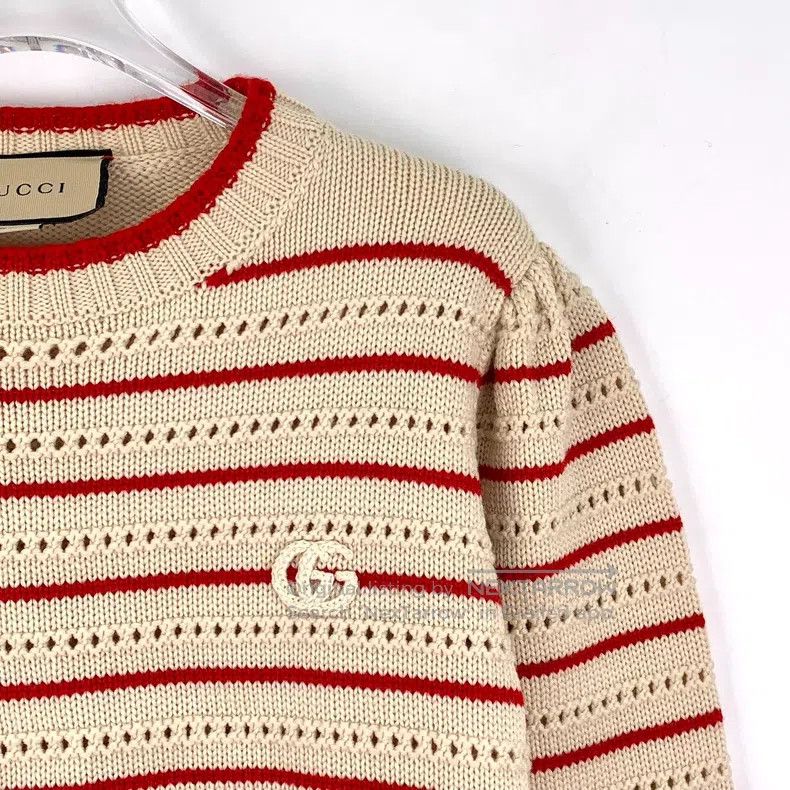Gucci Gucci Colour-blocked striped double G embroidered wool rou Size M / US 6-8 / IT 42-44 - 3 Thumbnail