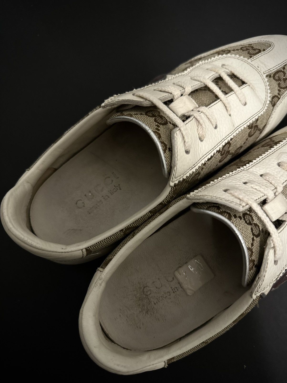 Gucci Gucci Sneakers GG Monogram Leather Canvas Beige US 6.5 Size US 6.5 / IT 36.5 - 13 Thumbnail