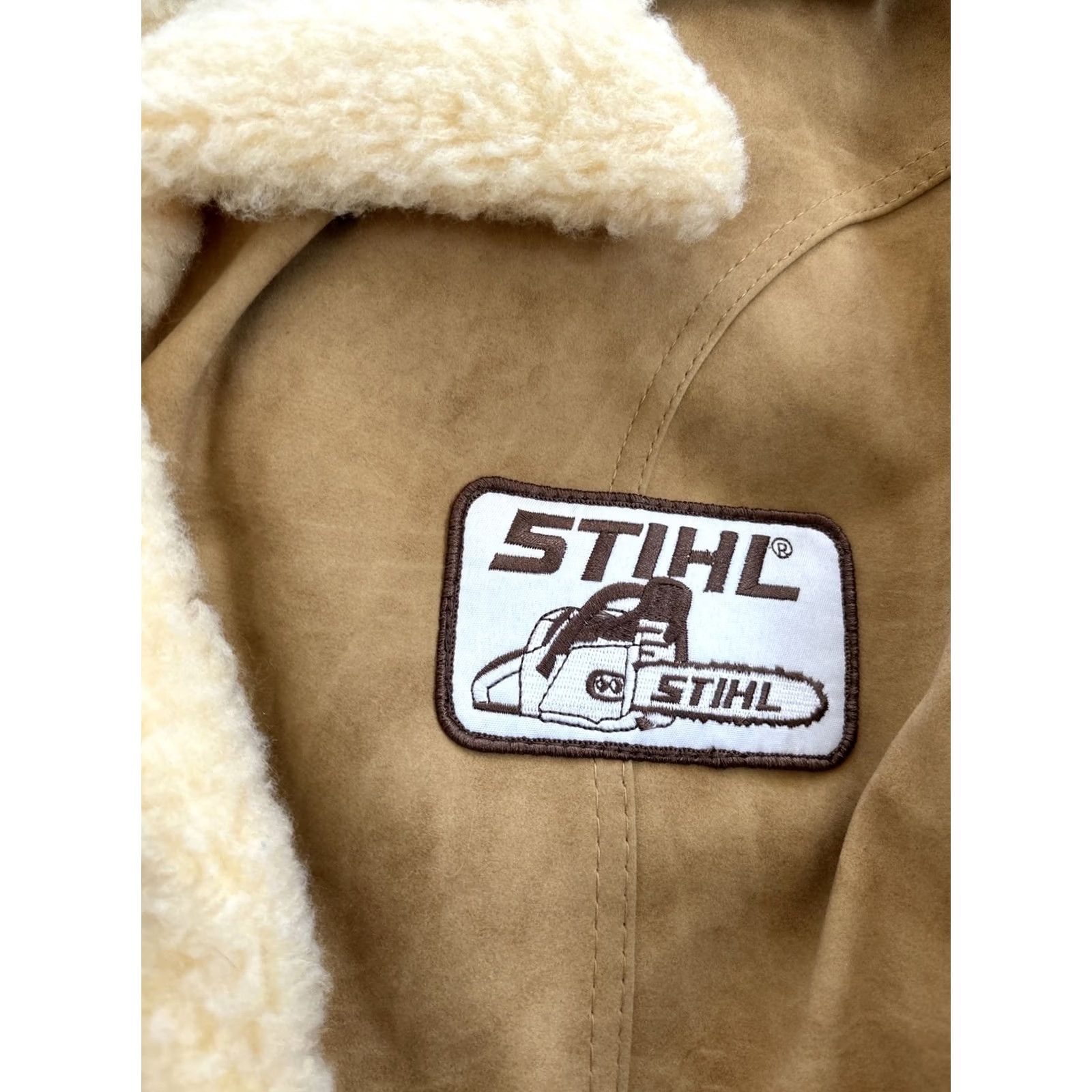 Lumberjack Vtg Winman Stihl Chainsaw Logging Lumberjack Farm Coat Jacket Vest Mens XL Beige Sh - Vintage Overcoat Workwear Fall Winter Spring Mens Size US XL / EU 56 / 4 - 3 Thumbnail