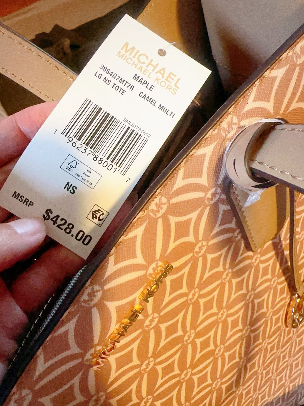 Michael Kors Michael Kors MAPLE CAMEL MULTI KEMPNER NS Tote Bag Large Size ONE SIZE - 4 Thumbnail