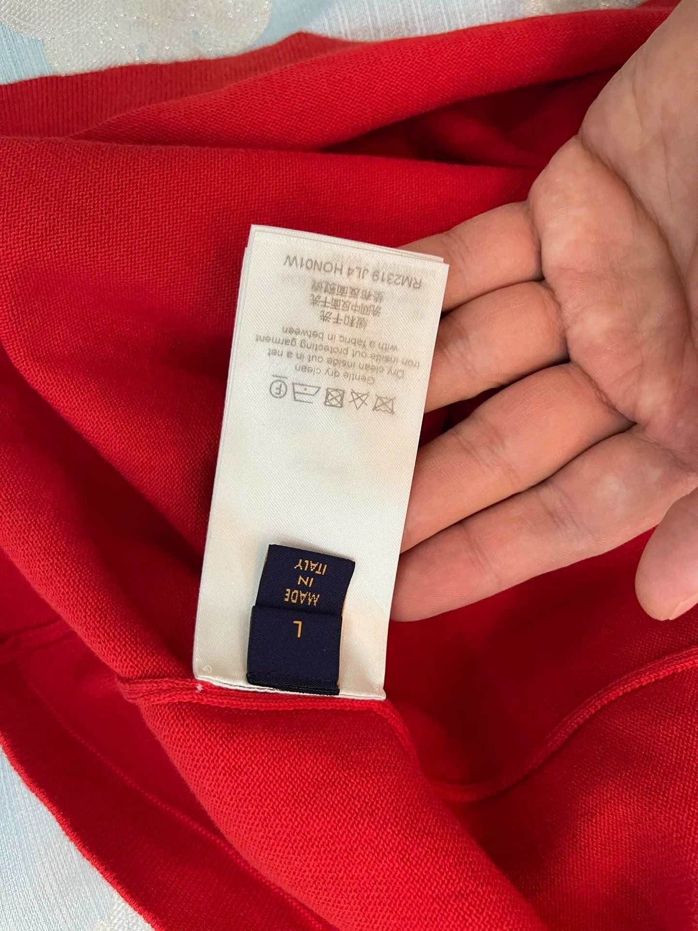 Louis Vuitton LV Red Knit Short Tee L Front Logo Back Swallow 99New Size US L / EU 52-54 / 3 - 5 Thumbnail