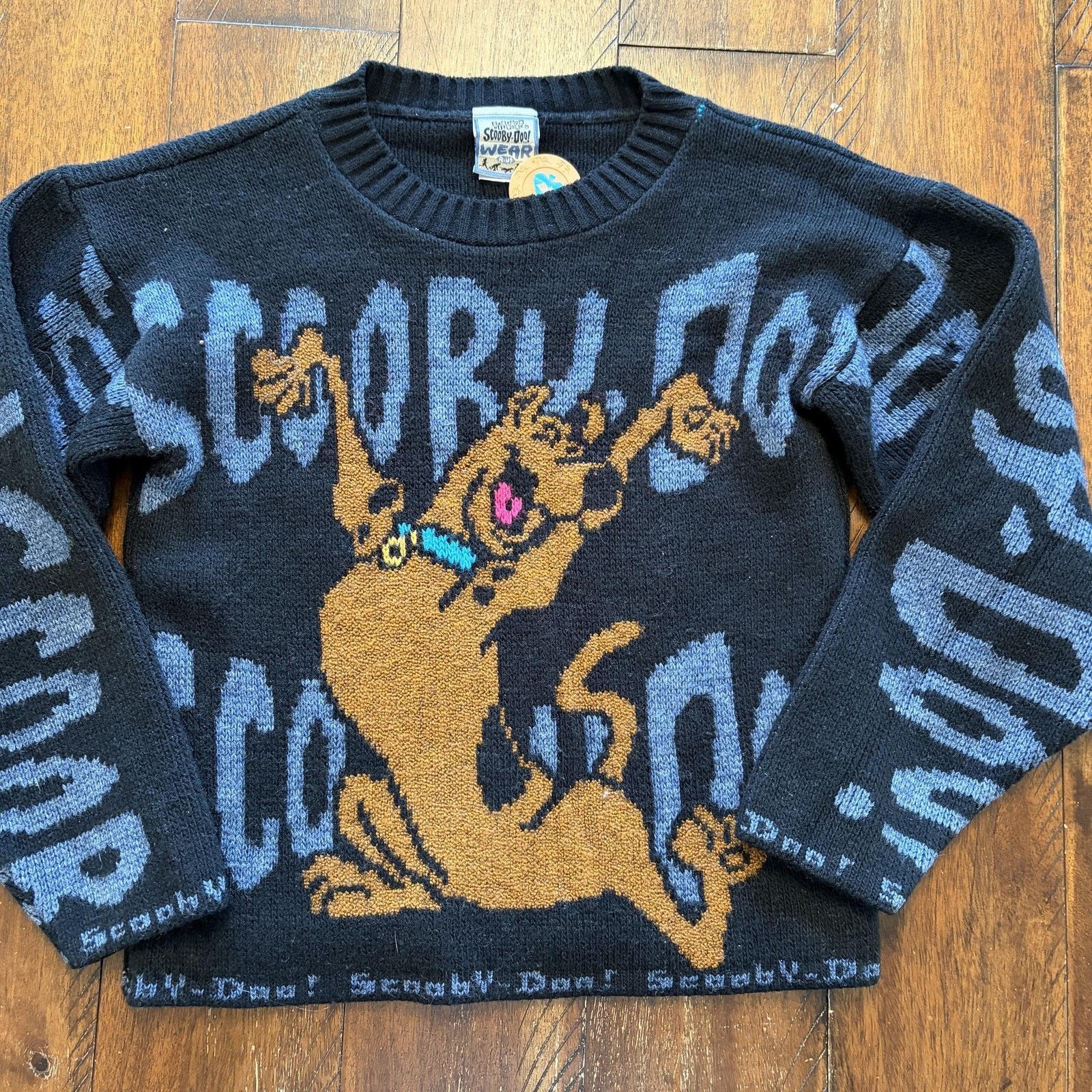 Vintage Vtg Scooby-Doo Wear Sweater Kids 10-12 Knit Cartoon 90s Size US XXS / EU 40 - 3 Thumbnail