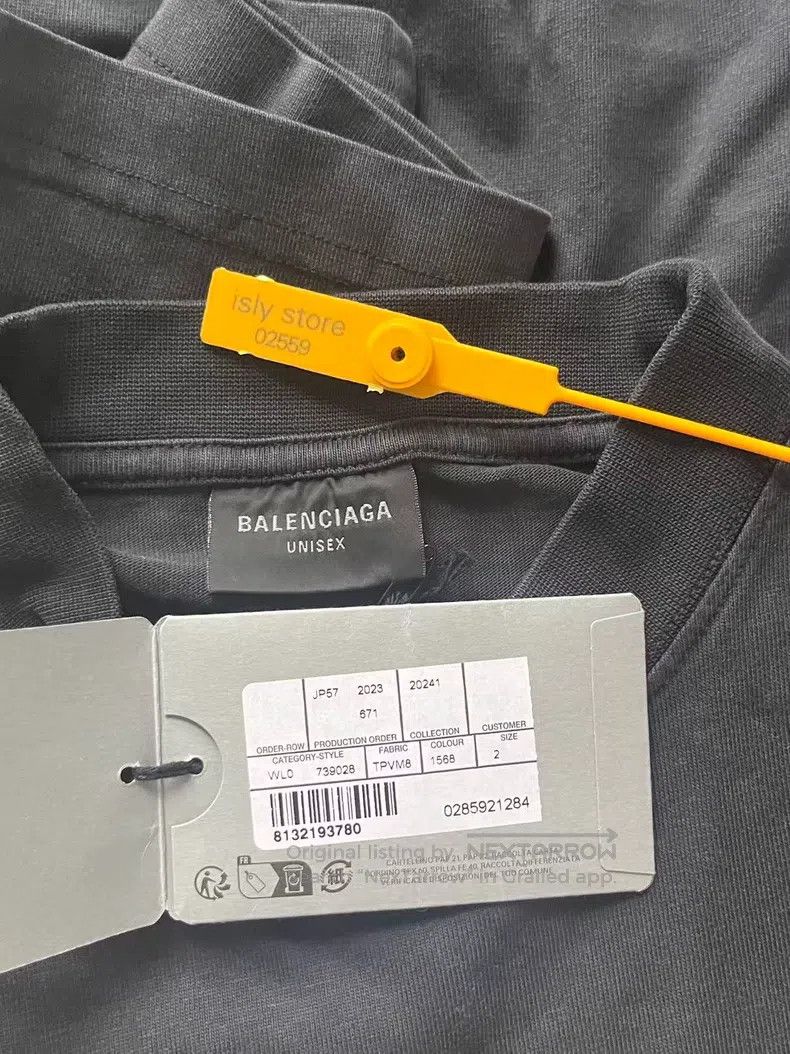 Balenciaga Balenciaga Solid Color Pattern Printed Round Neck Short Sl Size US M / EU 48-50 / 2 - 5 Thumbnail