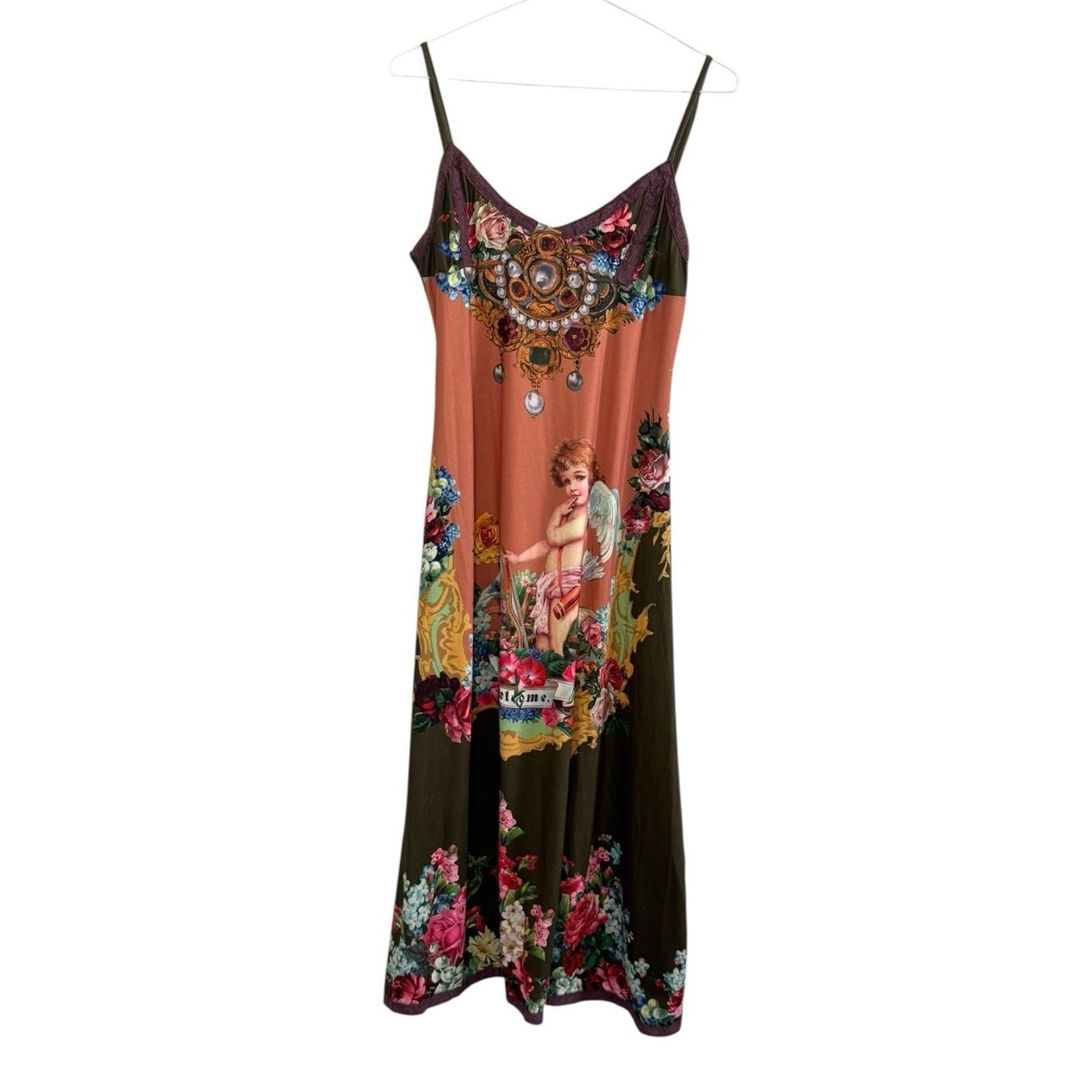 Other Vintage Inspired Cherub Midi Dress Angel Romantic Bohemian Size S / US 4 / IT 40 - 2 Thumbnail